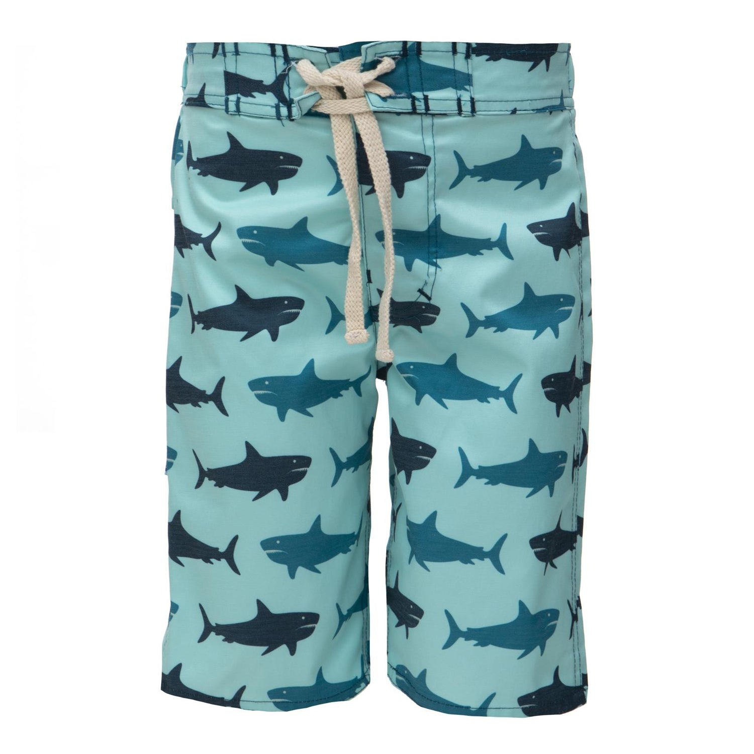 Print Boy's Swim Trunks in Summer Sky Megalodon