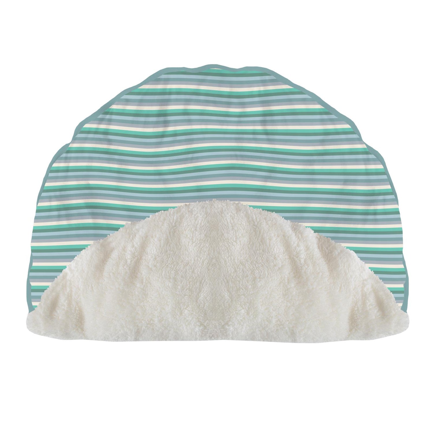 Print Sherpa-Lined Fluffle Playmat in April Showers Stripe