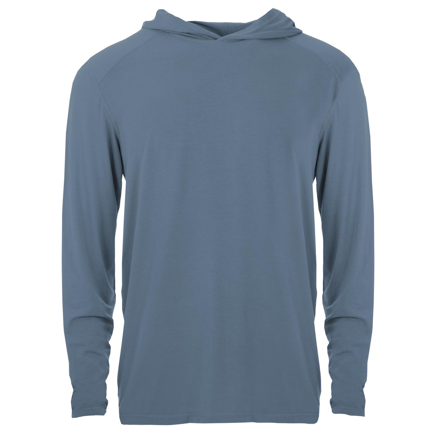 Men's Long Sleeve Hooded Tee in Parisian Blue