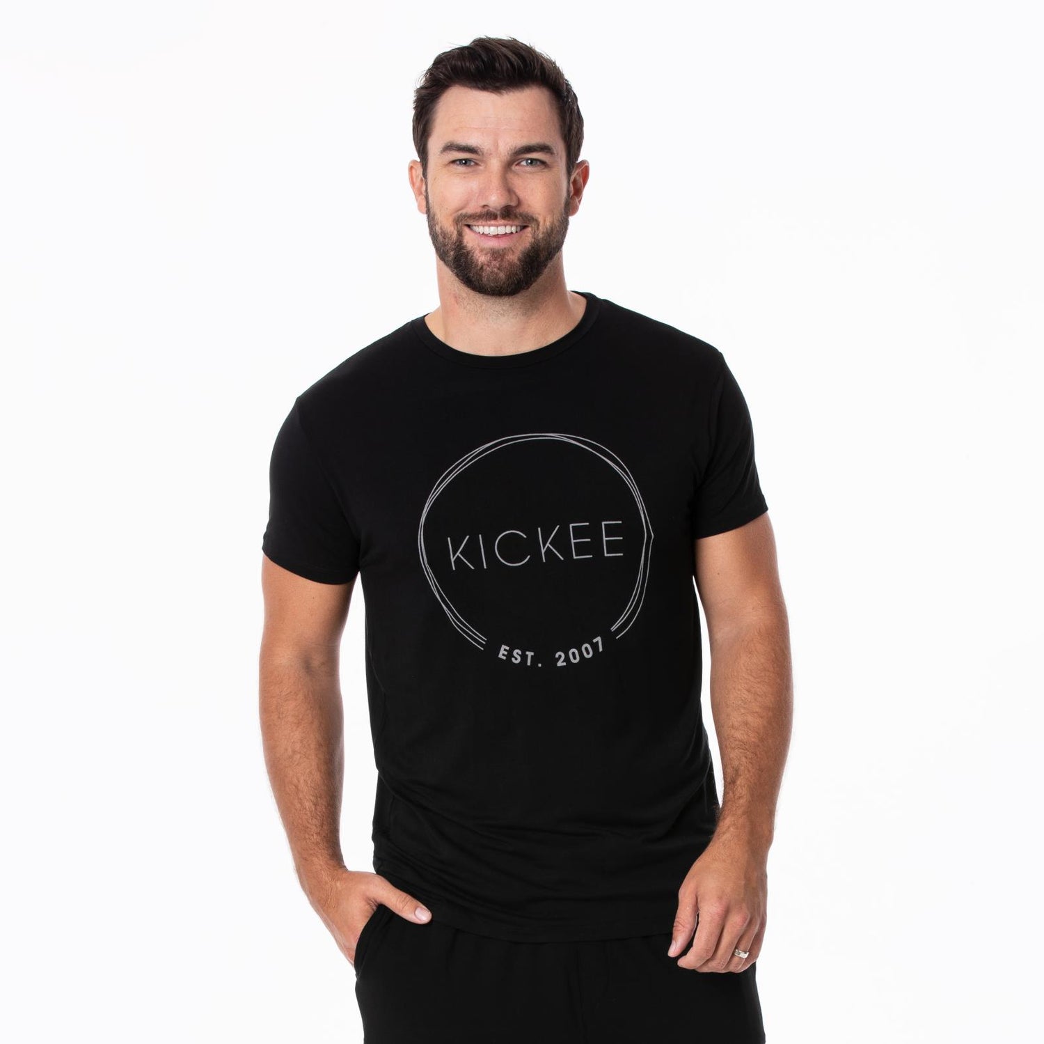 Men's Short Sleeve Graphic Crew Neck Tee in Midnight KicKee