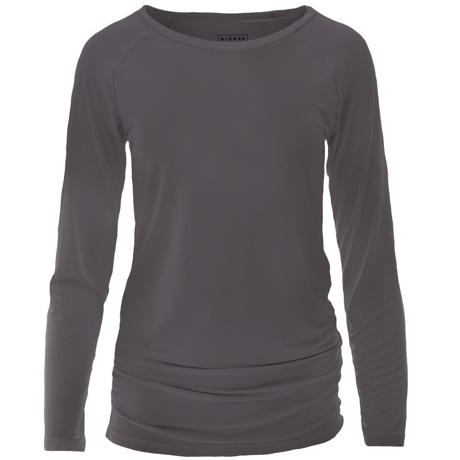 Women's Long Sleeve Raglan Maternity Tee in Rain