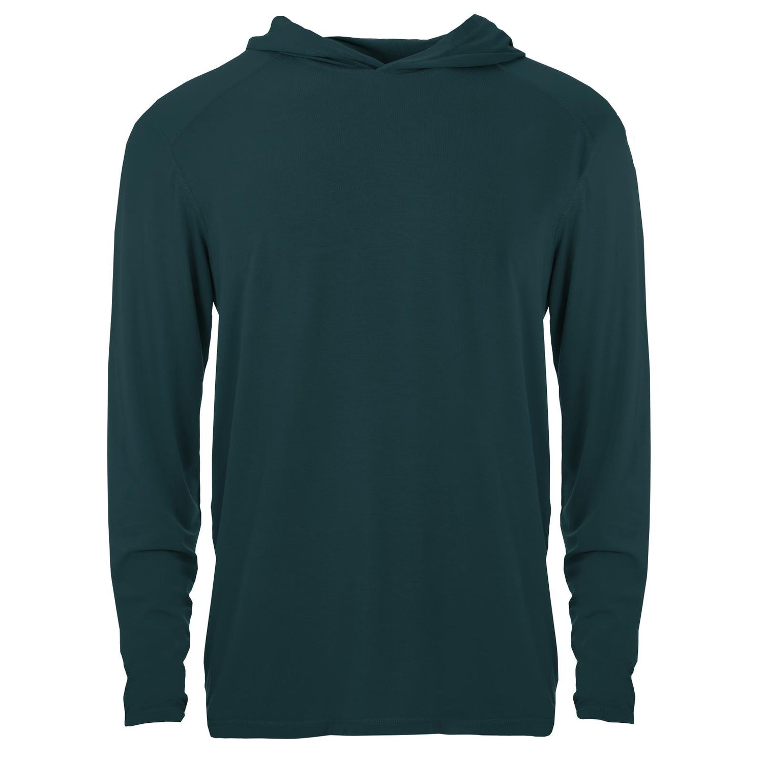 Men's Solid Long Sleeve Hooded Tee in Pine