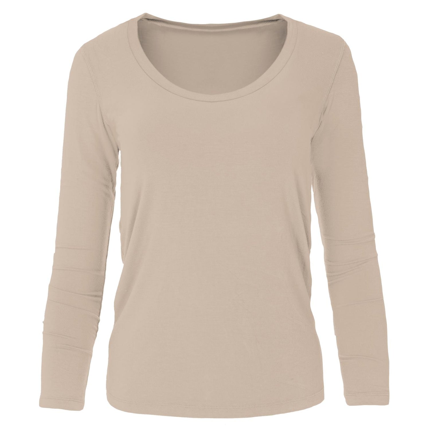 Women's Long Sleeve Scoop Neck Tee in Burlap