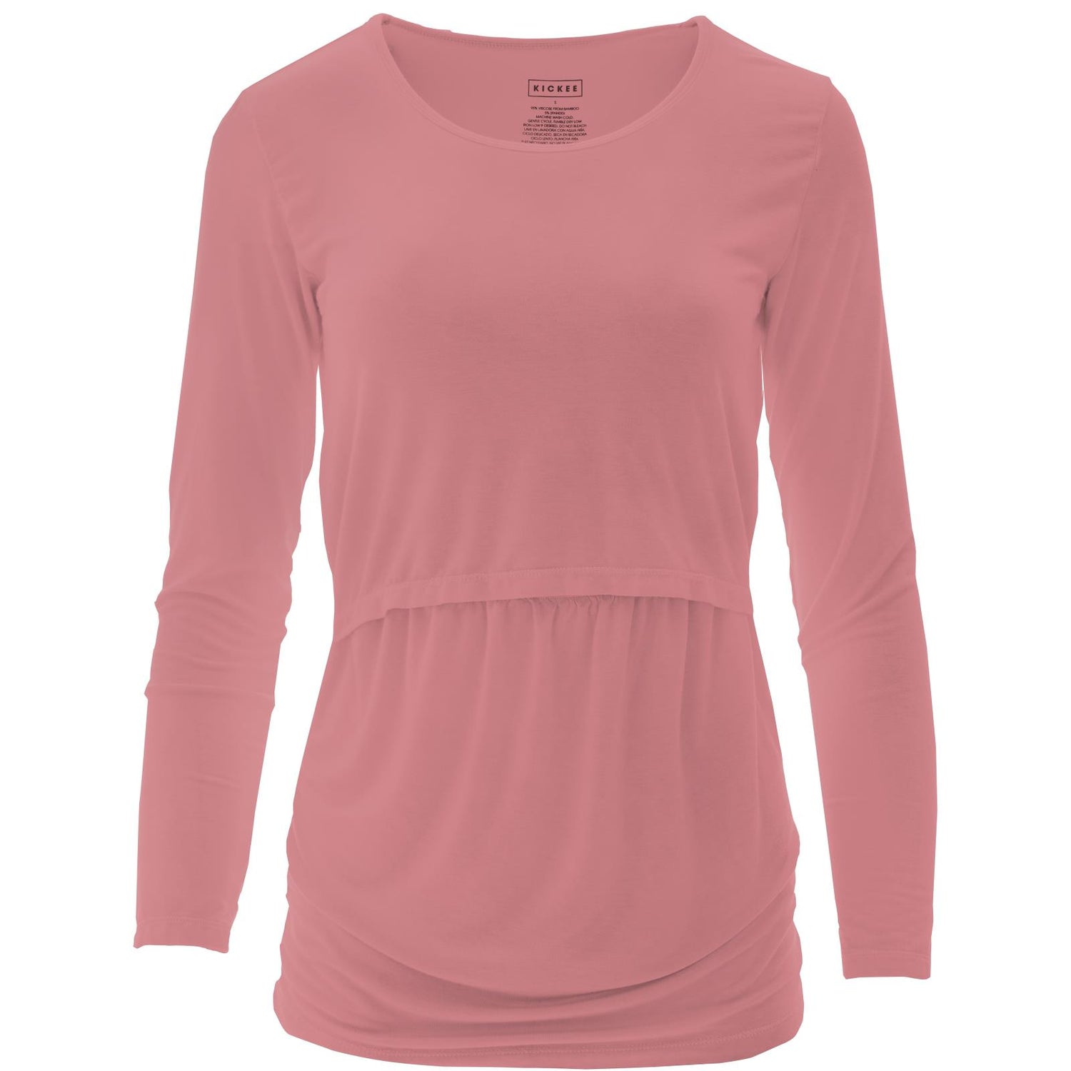 Women's Long Sleeve Nursing Tee in Desert Rose