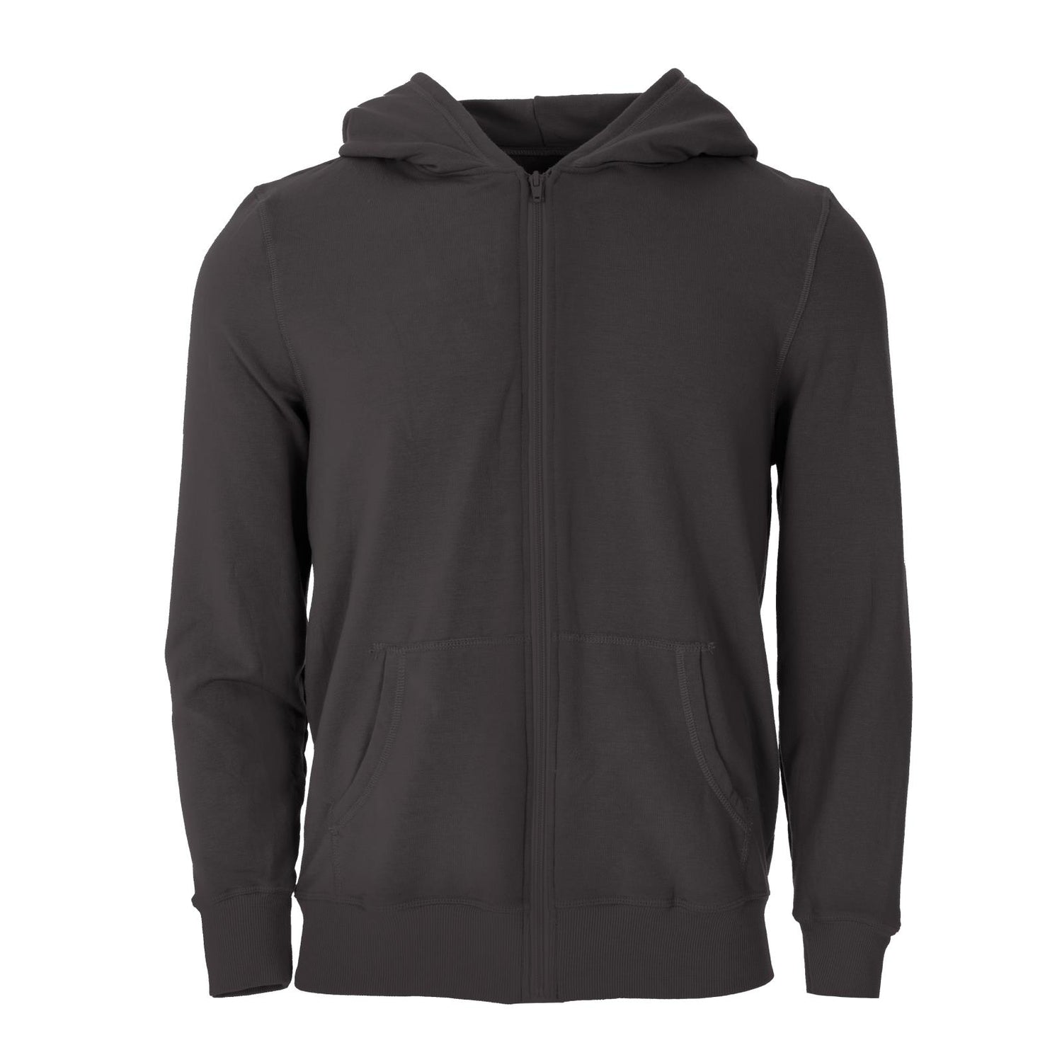 Men's Solid Fleece Zip-Front Hoodie in Midnight