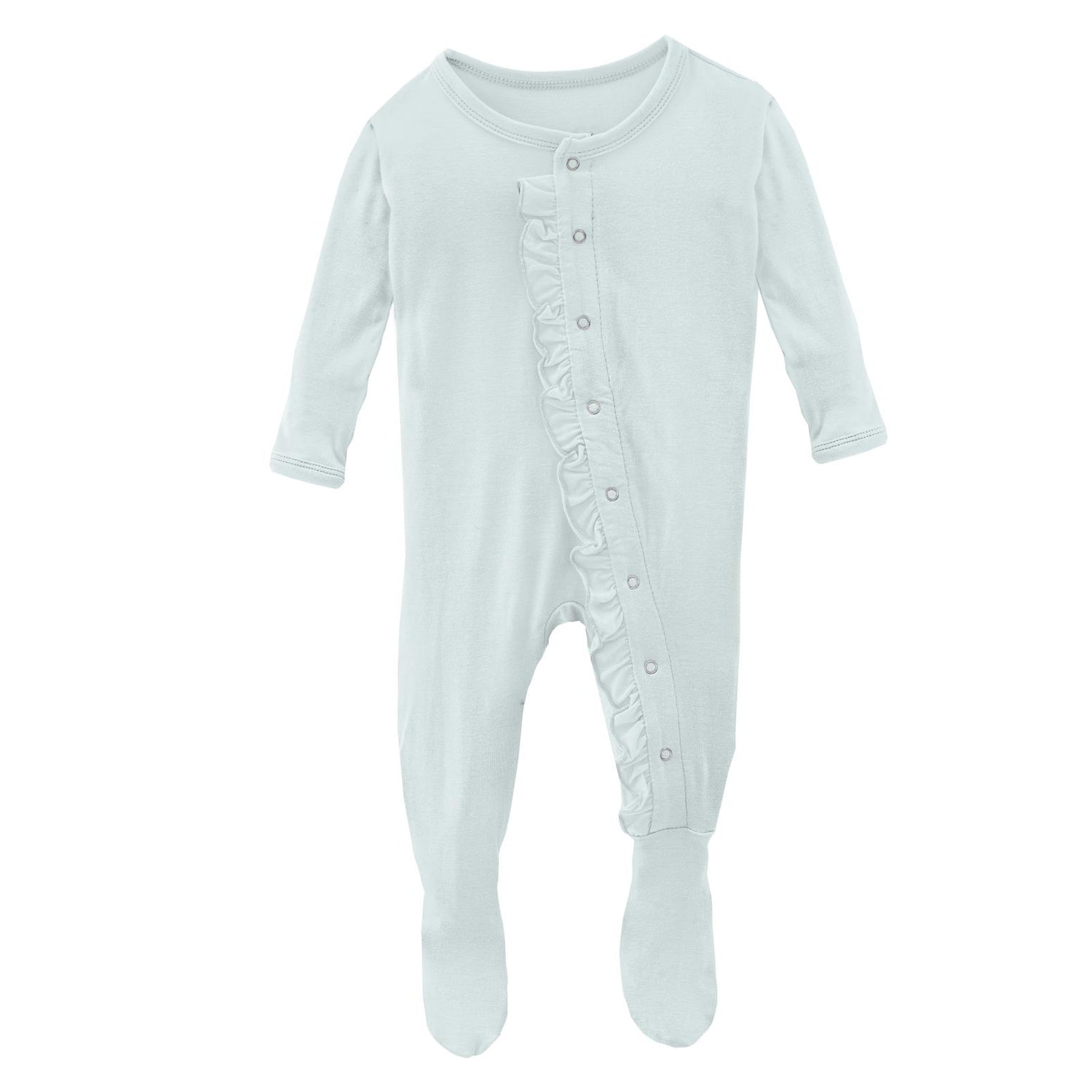 Classic Ruffle Footie with Snaps in Fresh Air