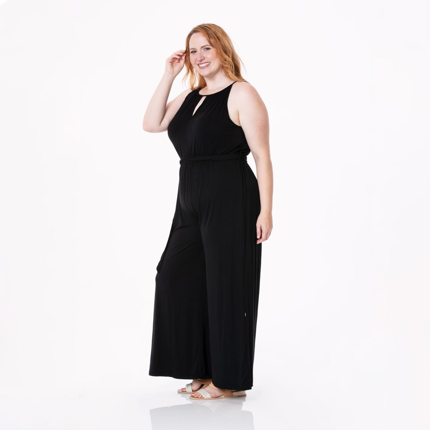 Women's Breezy Keyhole Jumpsuit in Midnight