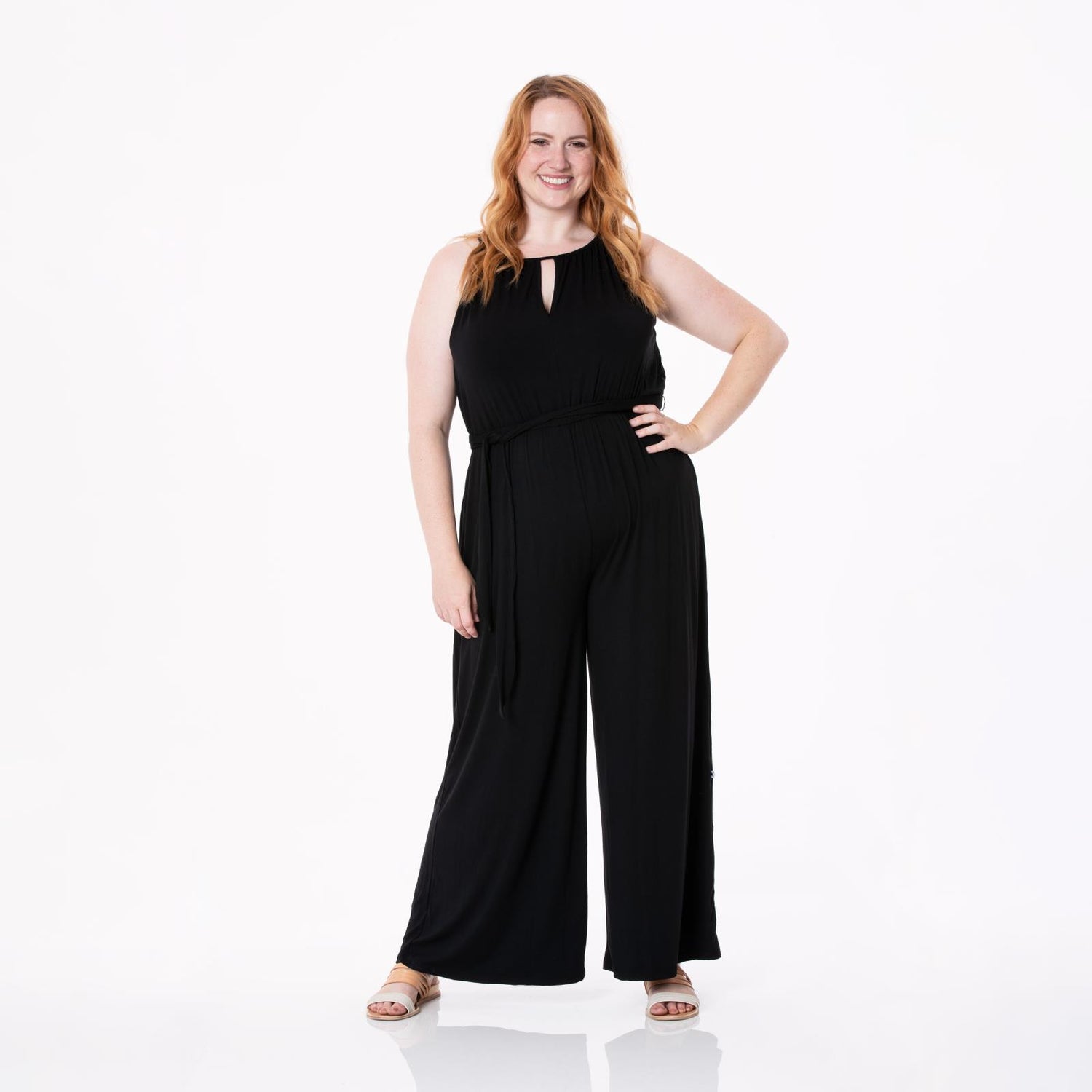 Women's Breezy Keyhole Jumpsuit in Midnight