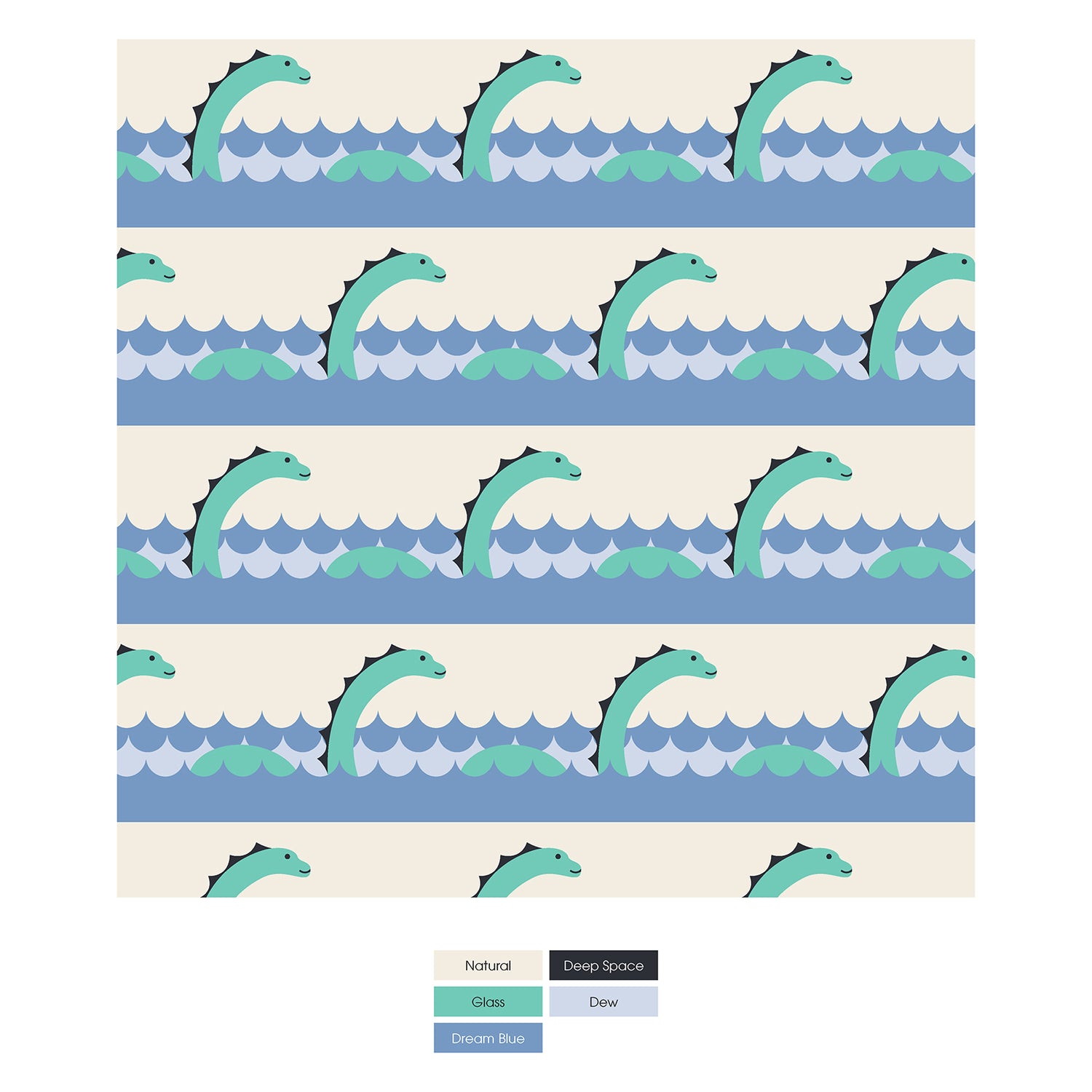 Print Convertible Sleeper with Zipper in Natural Sea Monster