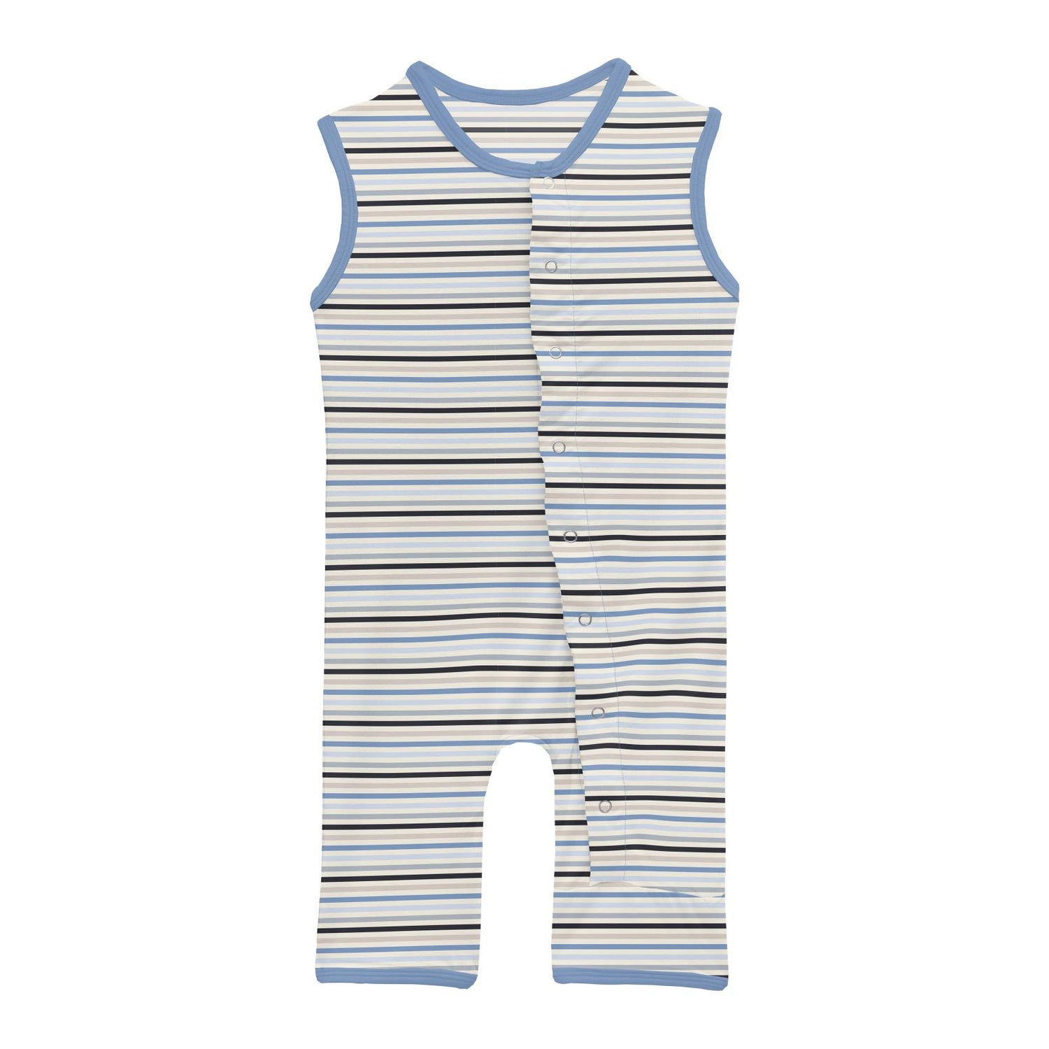 Print Tank Romper in Rhyme Stripe