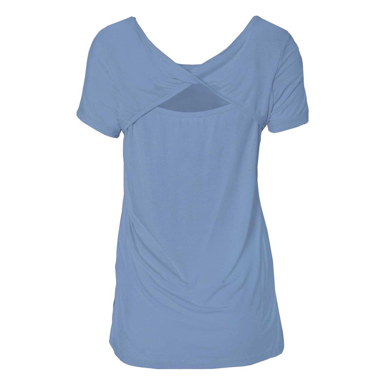 Women's Short Sleeve Twist-Back Tee in Dream Blue