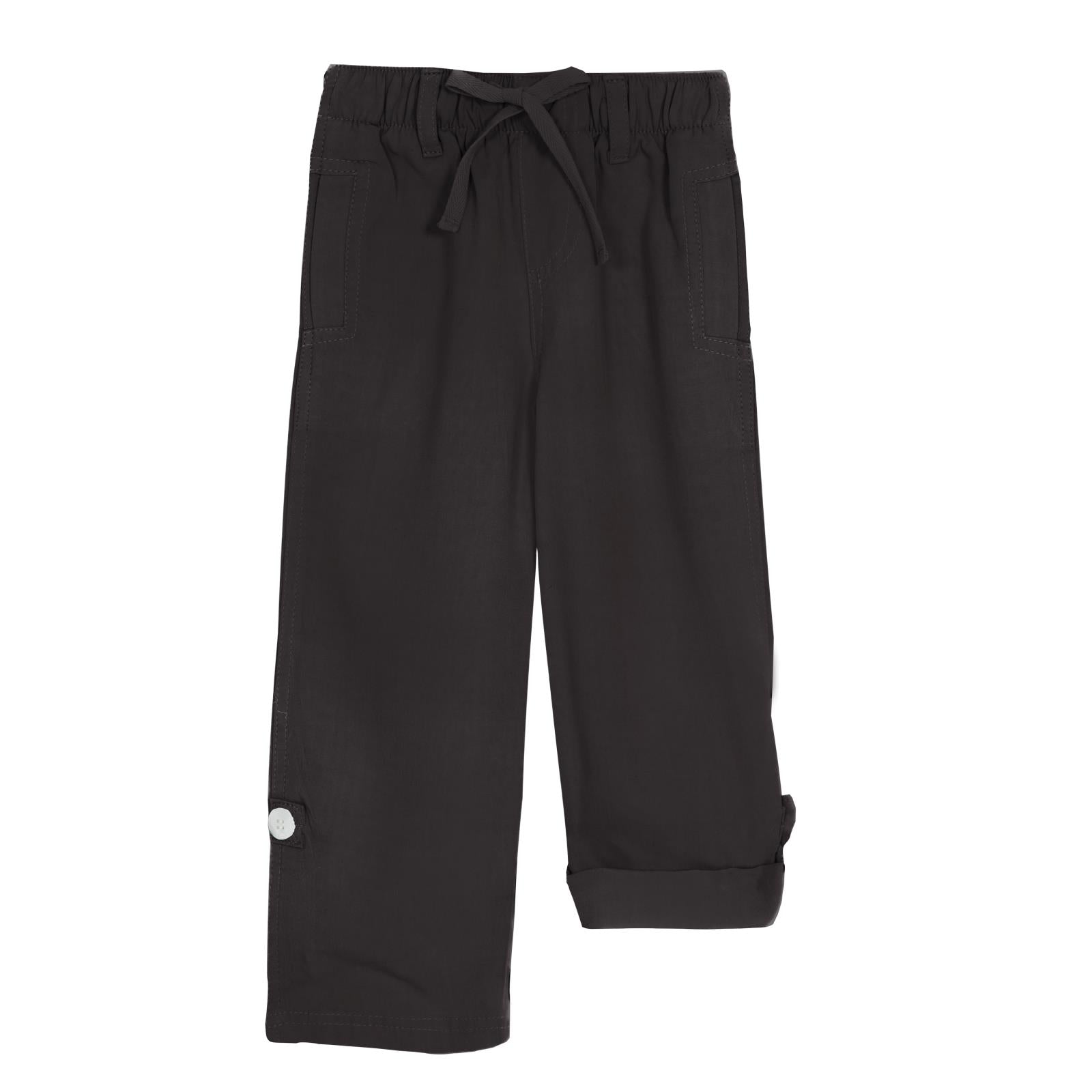 Woven Roll-Up Pants in Midnight