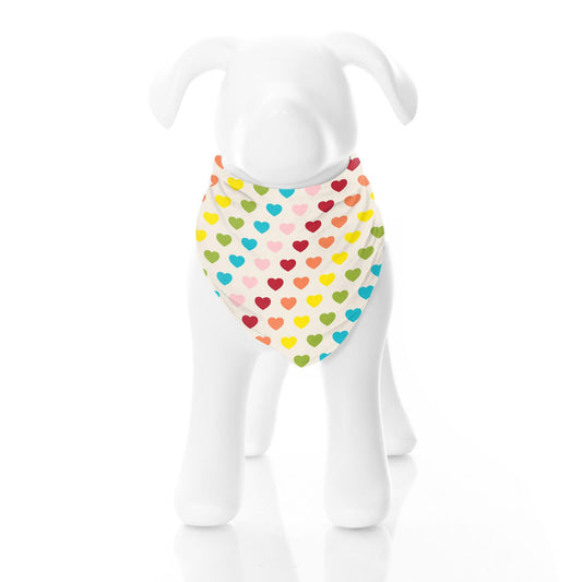 Print Dog Bandana in Rainbow Hearts