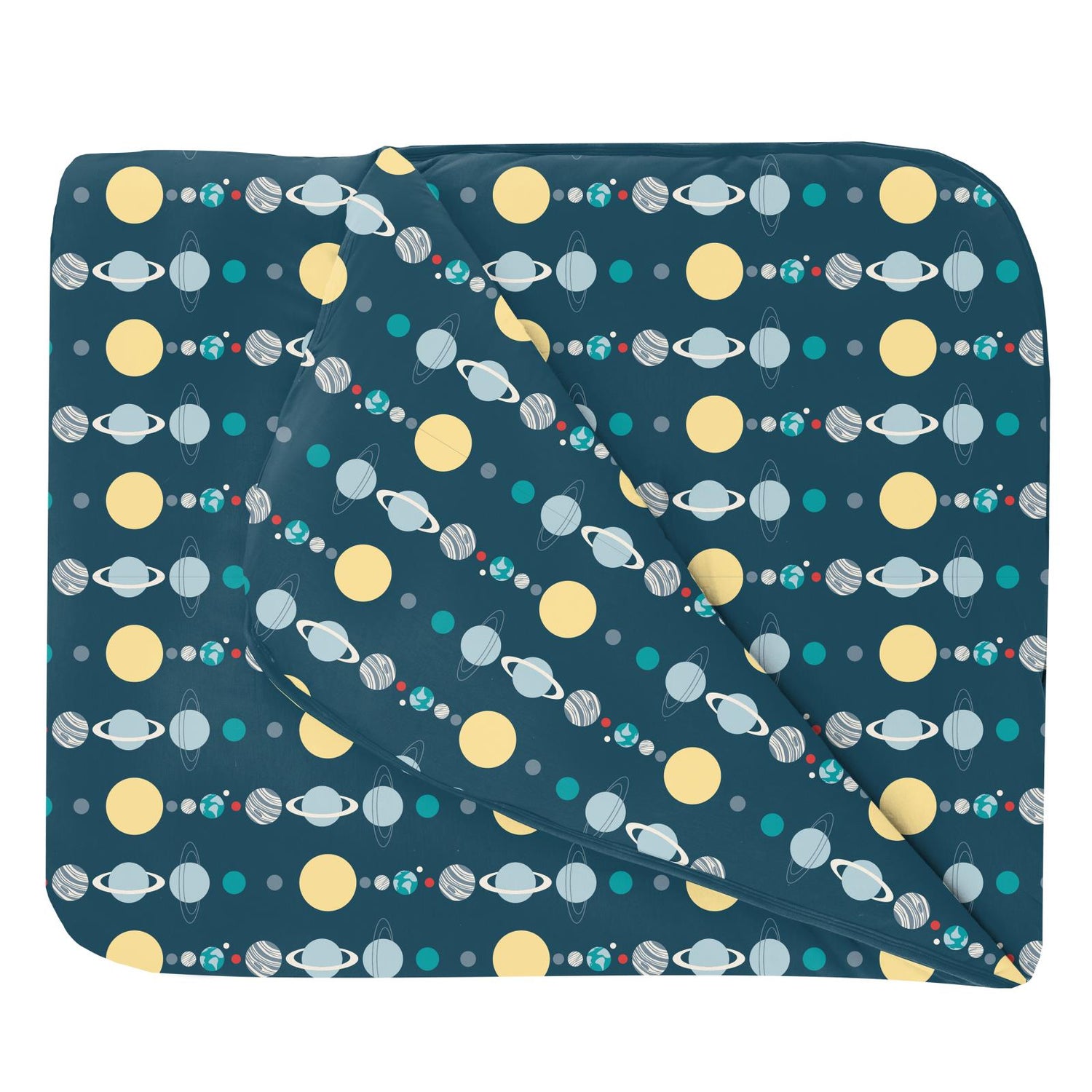 Print Fluffle Throw Blanket in Peacock Planets