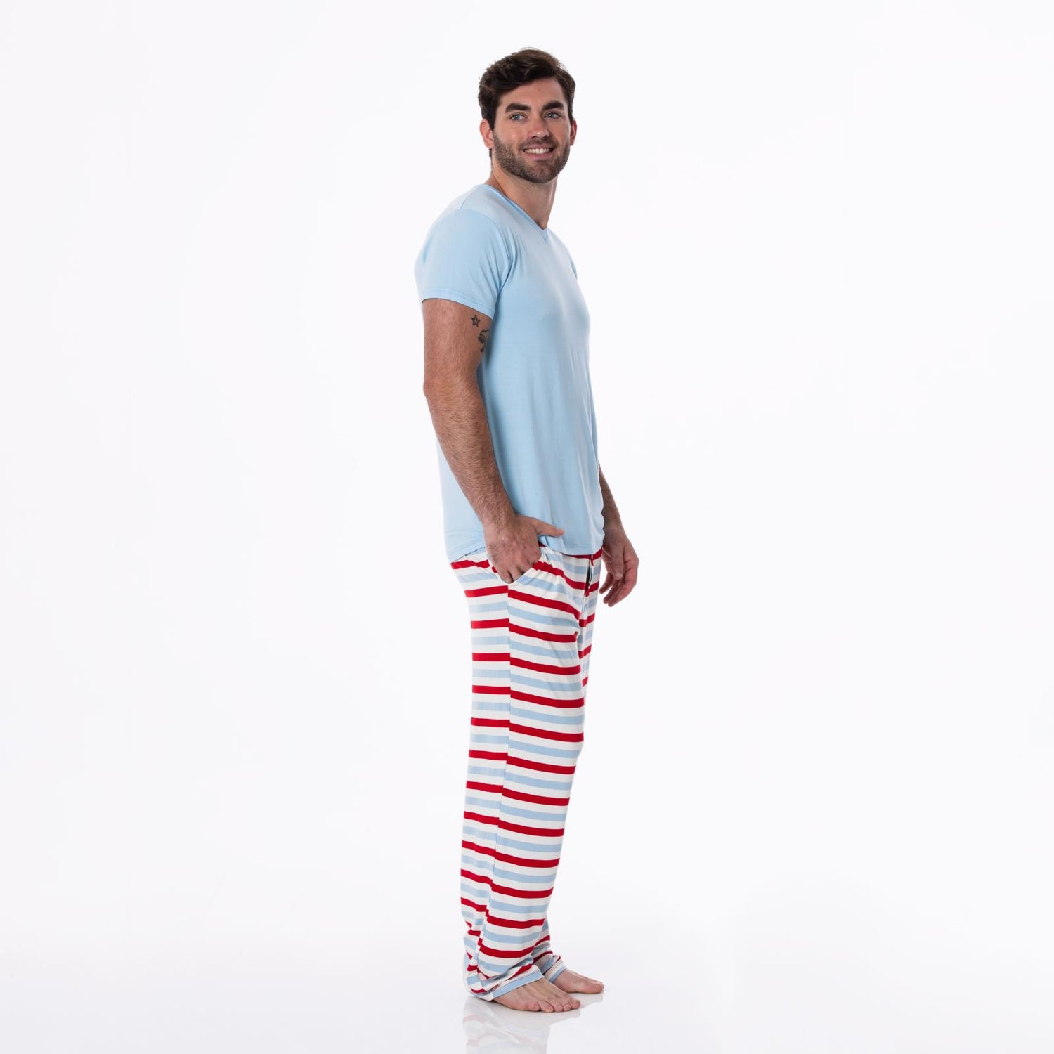 Men's Print Pajama Pants in Anniversary Balloon Stripe