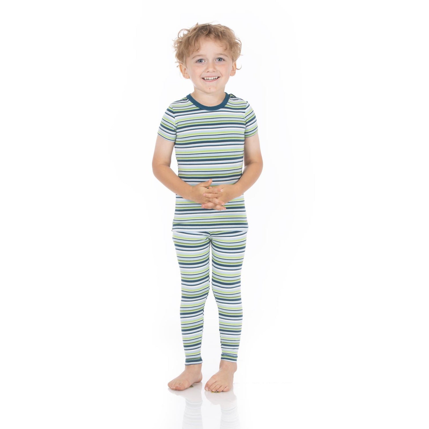 Print Short Sleeve Pajama Set in Anniversary Sailaway Stripe