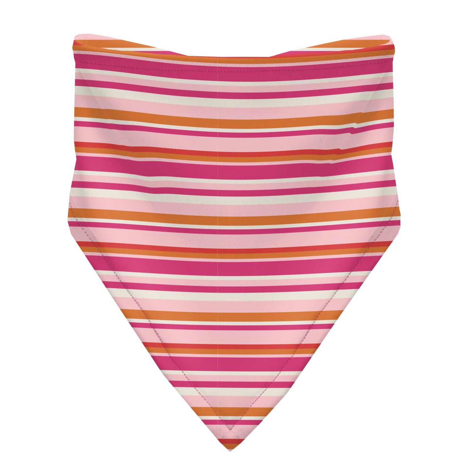 Print Bandana Bib Set of 3 in Anniversary Sunset Stripe, Lotus Berries & Poppy Orange Blossom