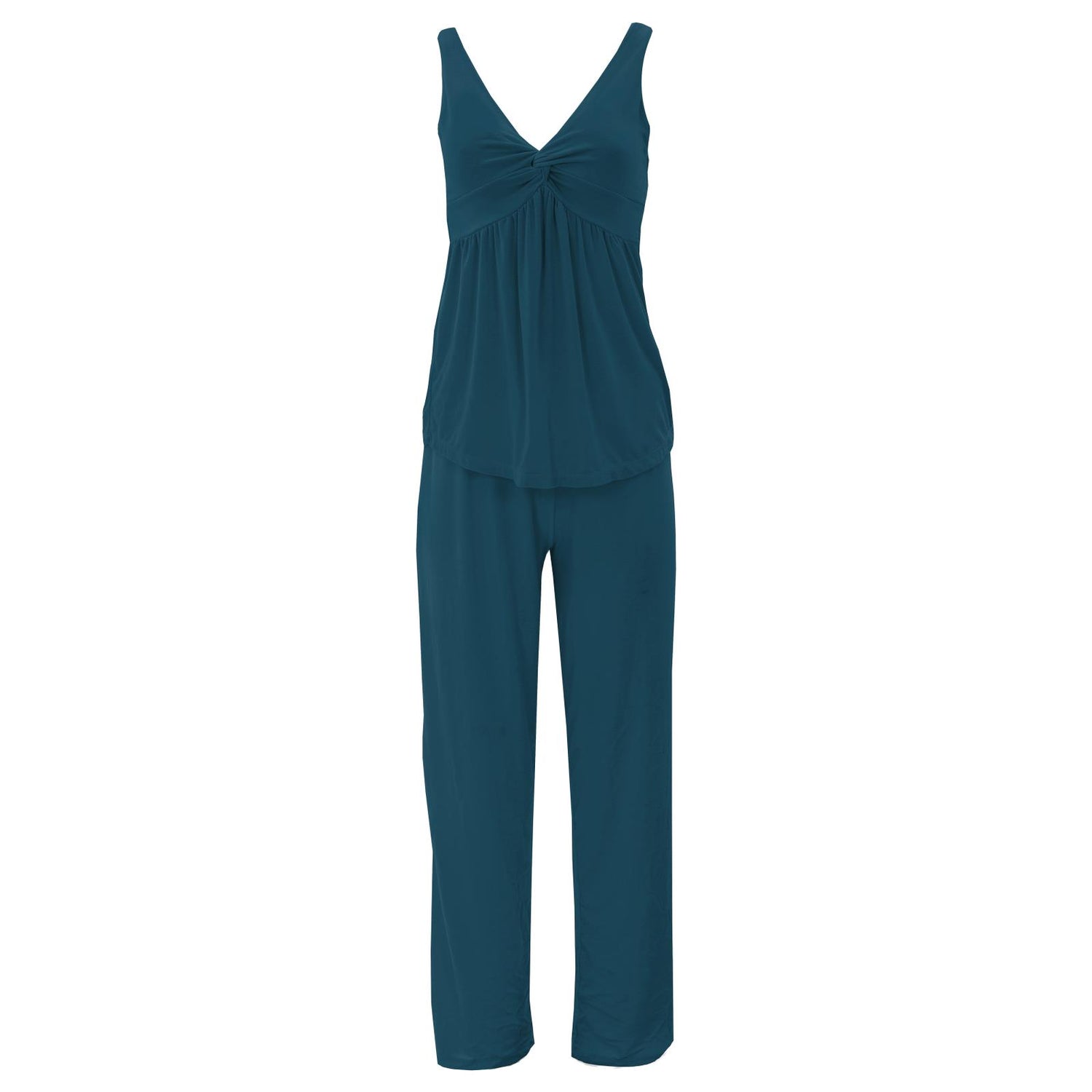 Women's Twist Tank and Pajama Pants Set in Peacock