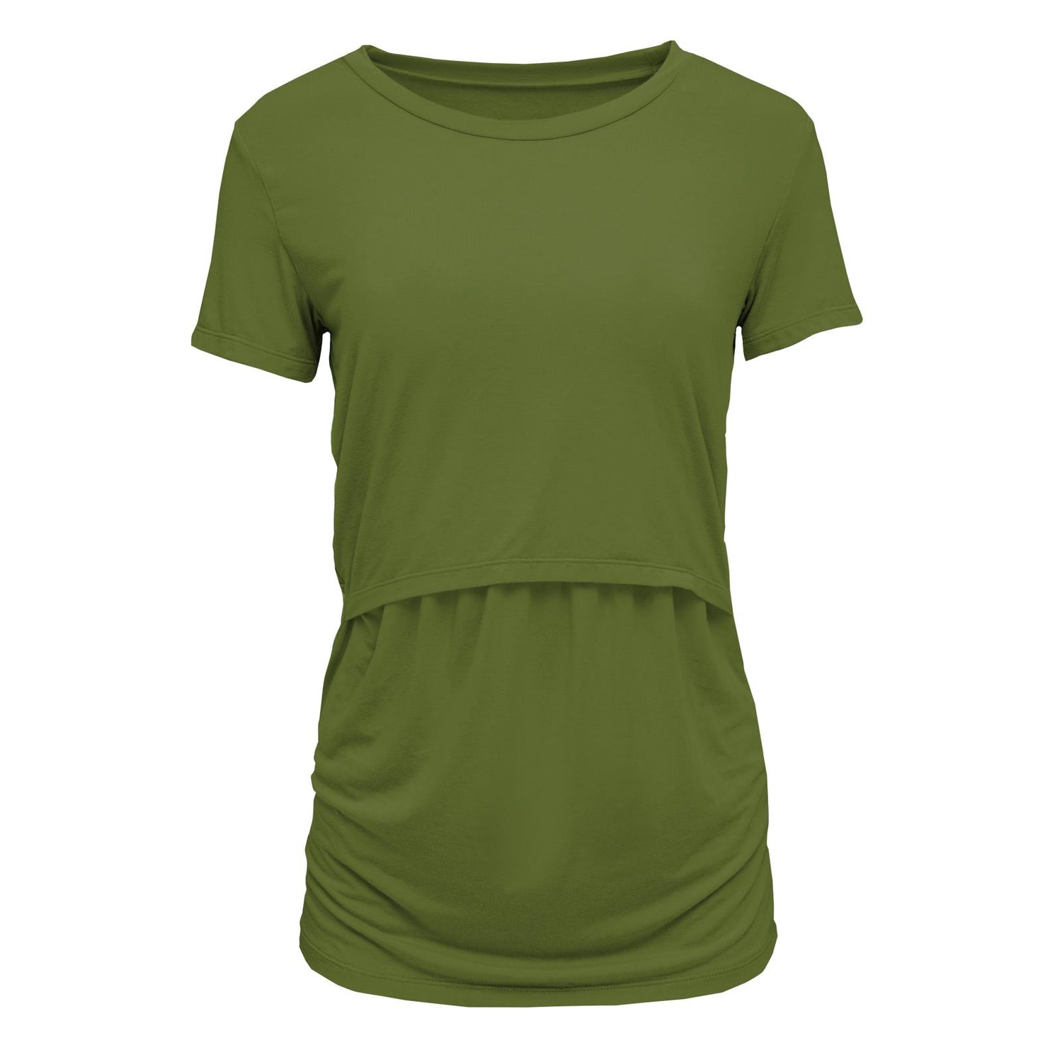 Women's Short Sleeve Nursing Tee in Moss