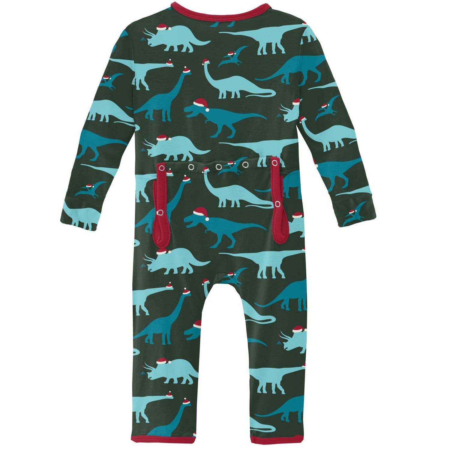 Print Coverall with Zipper in Santa Dinos