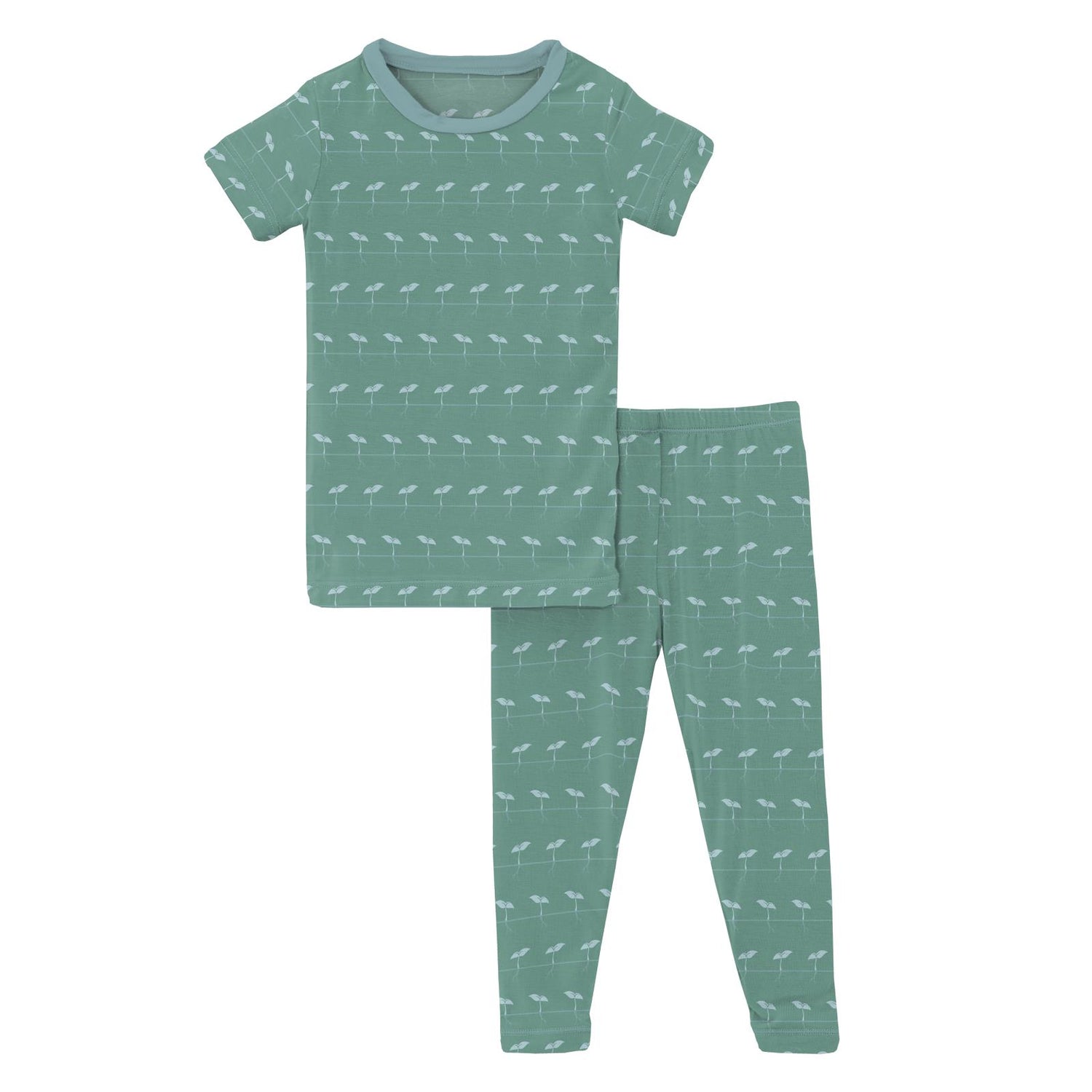 Print Short Sleeve Pajama Set in Shore Sprouts