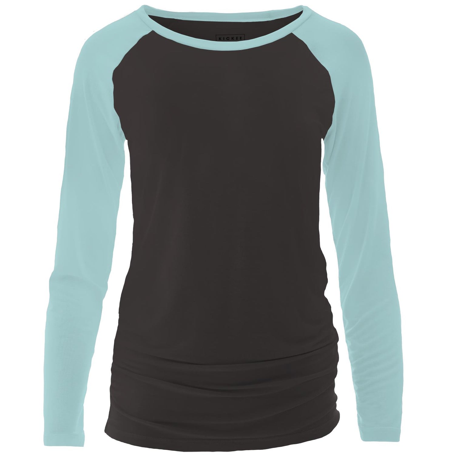 Women's Long Sleeve Raglan Maternity Tee in Midnight with Summer Sky