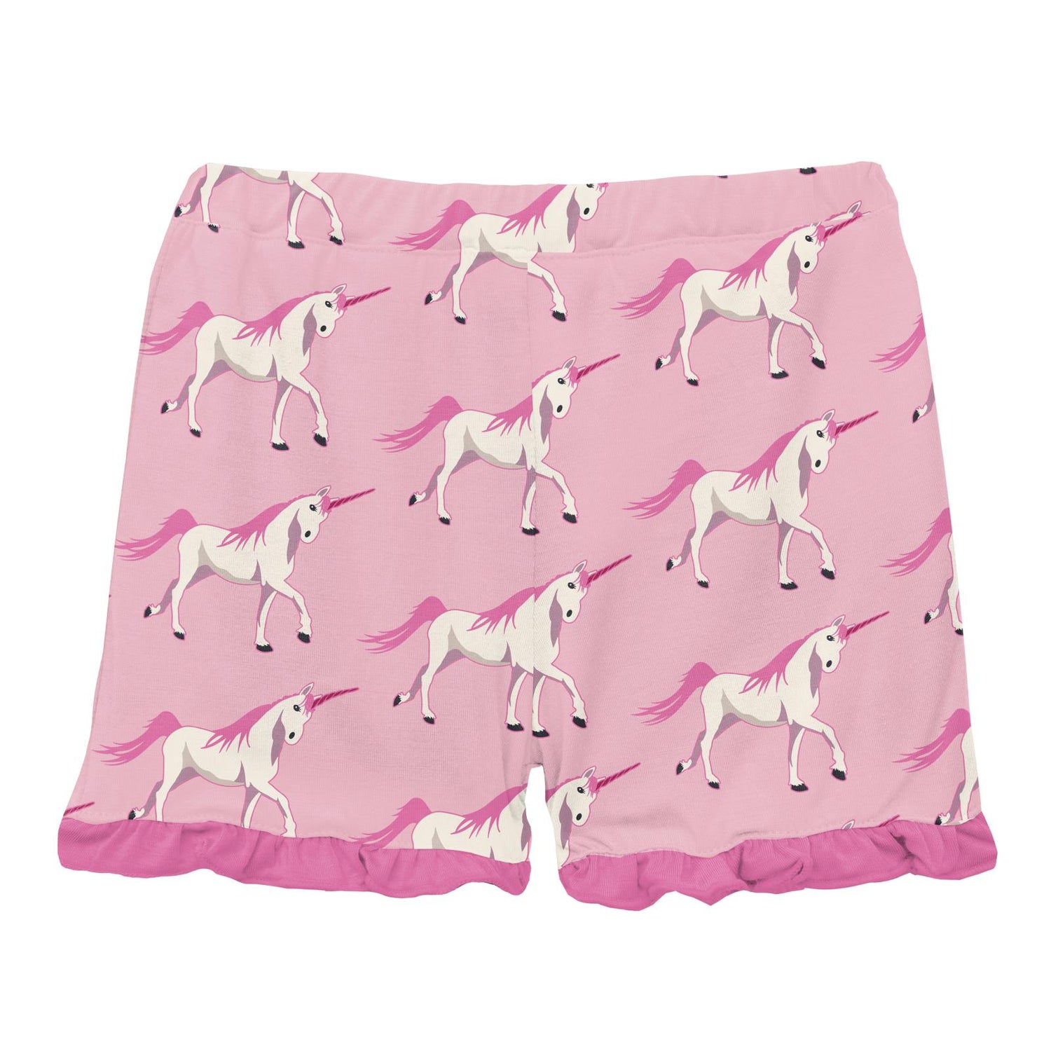 Print Ruffle Shorts in Cake Pop Prancing Unicorn