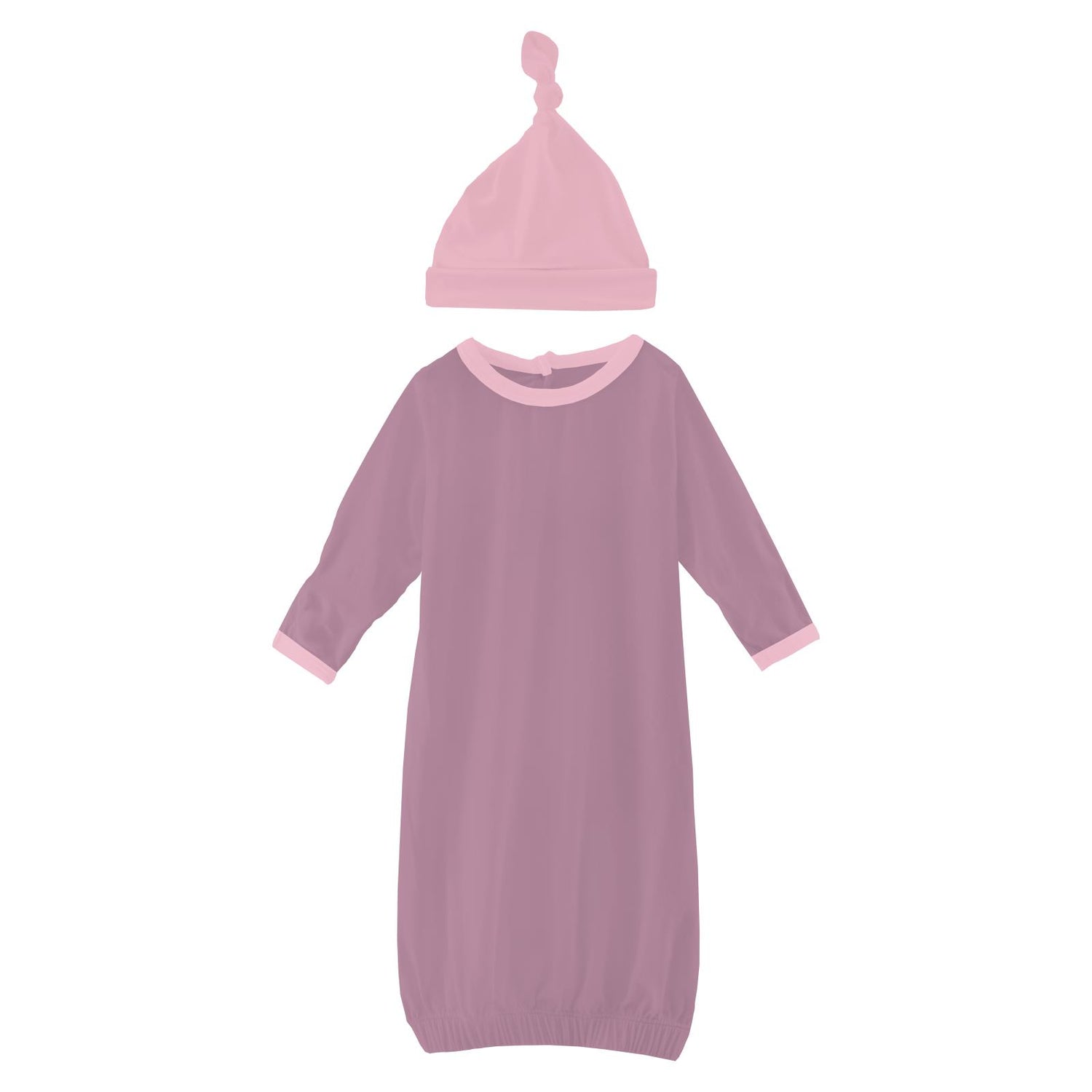 Layette Gown & Single Knot Hat Set in Pegasus with Cake Pop