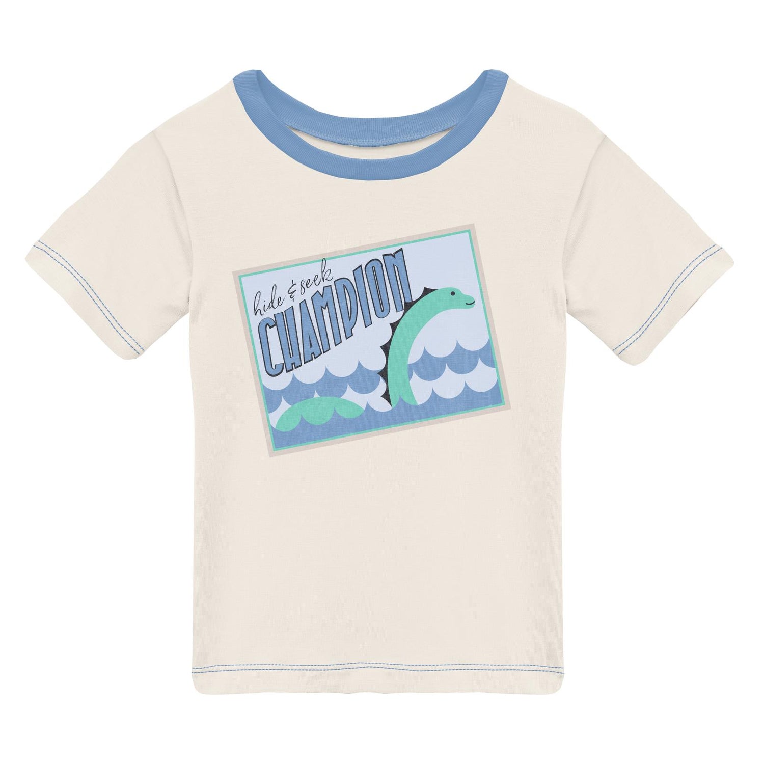 Short Sleeve Easy Fit Crew Neck Graphic Tee in Natural Hide & Seek Champion