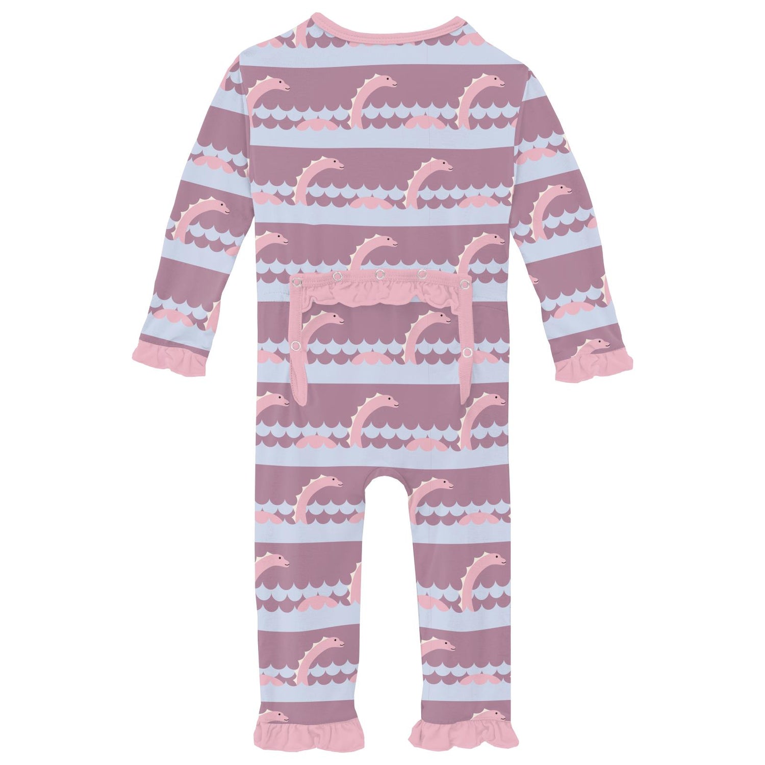 Print Classic Ruffle Coverall with 2 Way Zipper in Pegasus Sea Monster