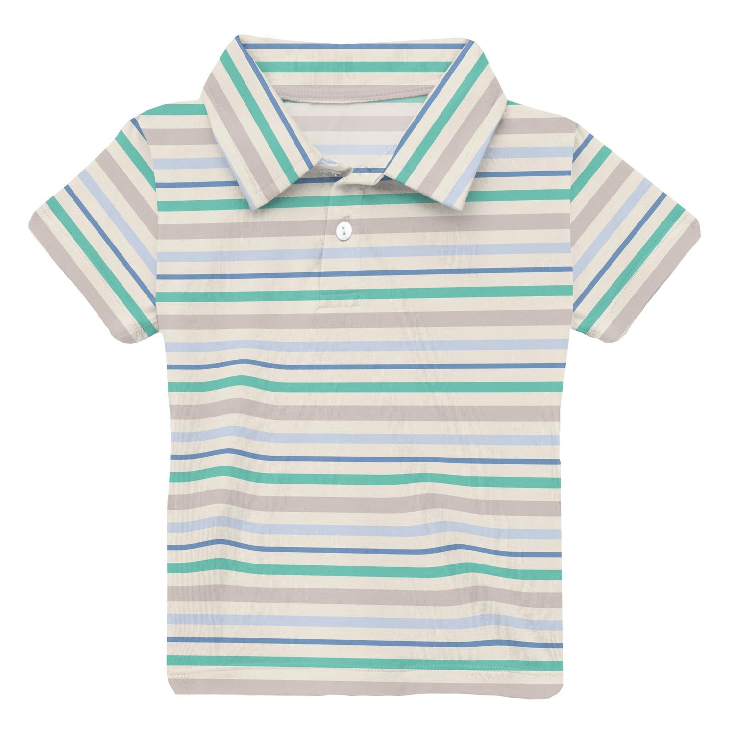 Print Short Sleeve Polo in Mythical Stripe