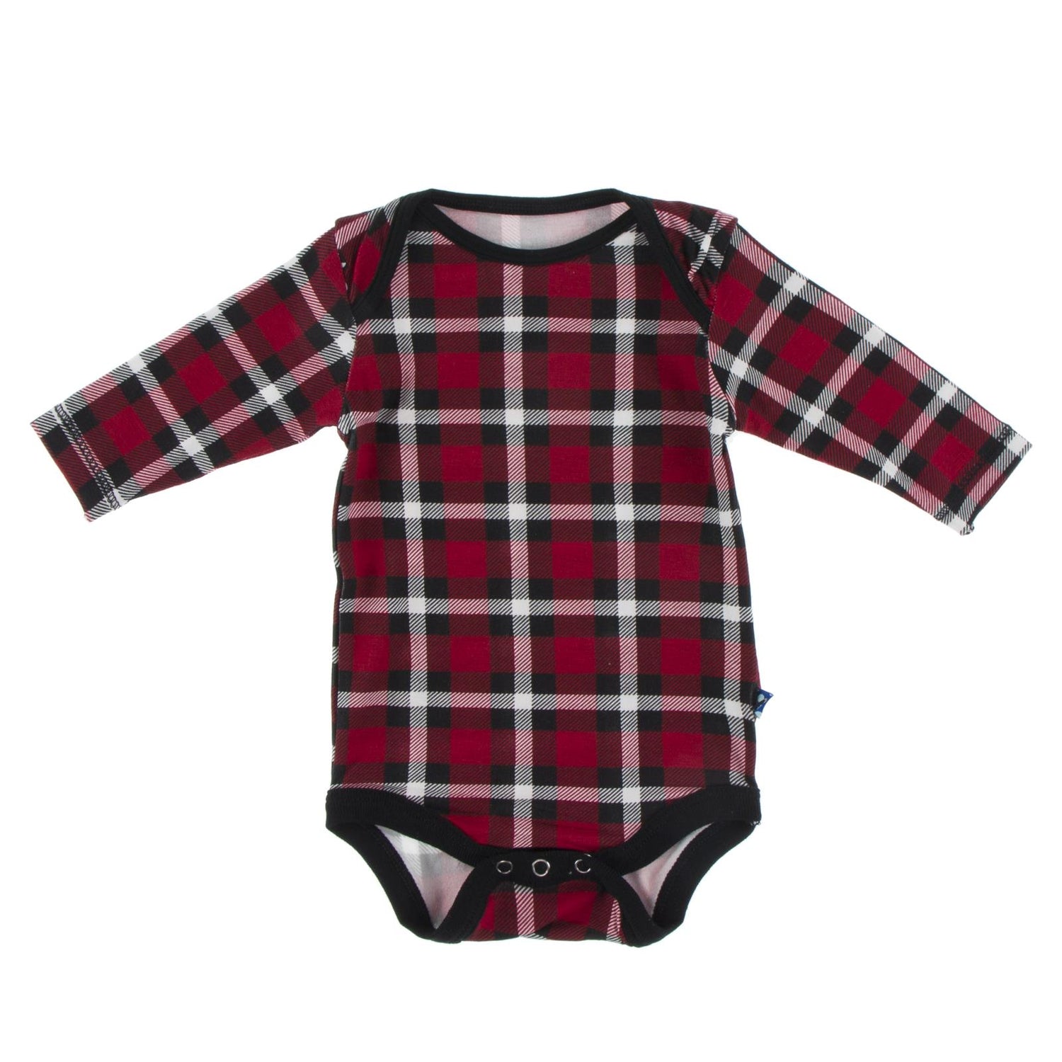 Print Long Sleeve One Piece in Crimson Holiday Plaid