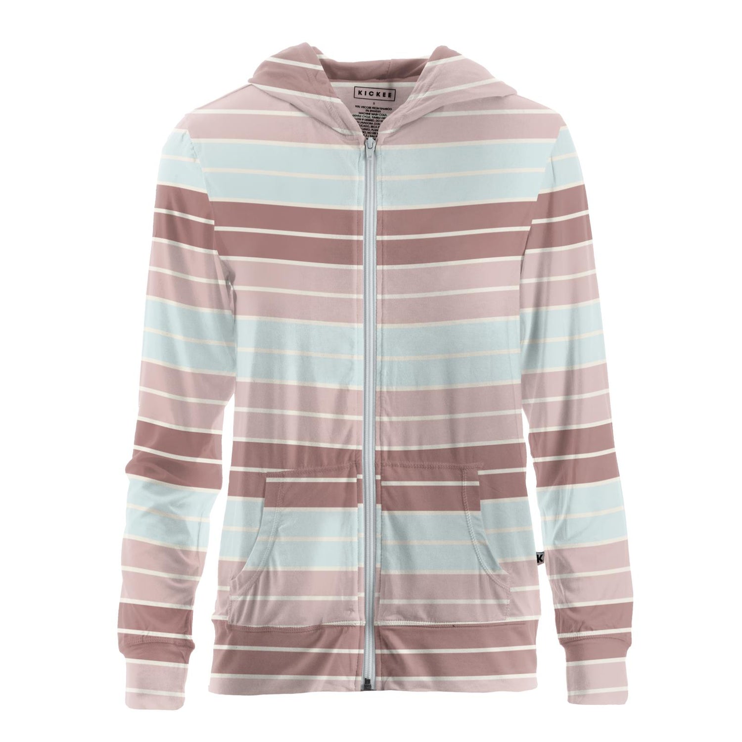 Women's Print Lightweight Zip-Front Hoodie in Active Stripe