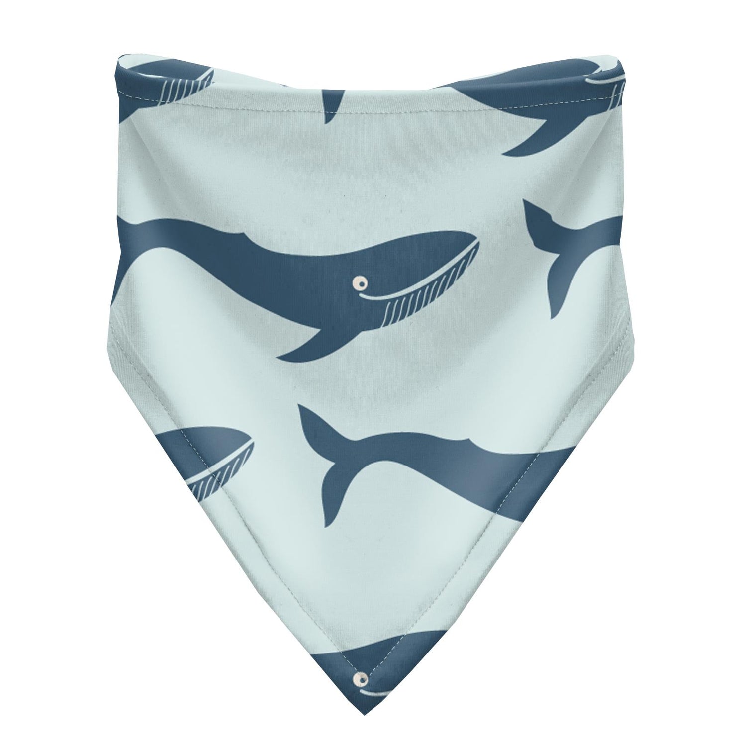 Print Bandana Bib in Fresh Air Blue Whales