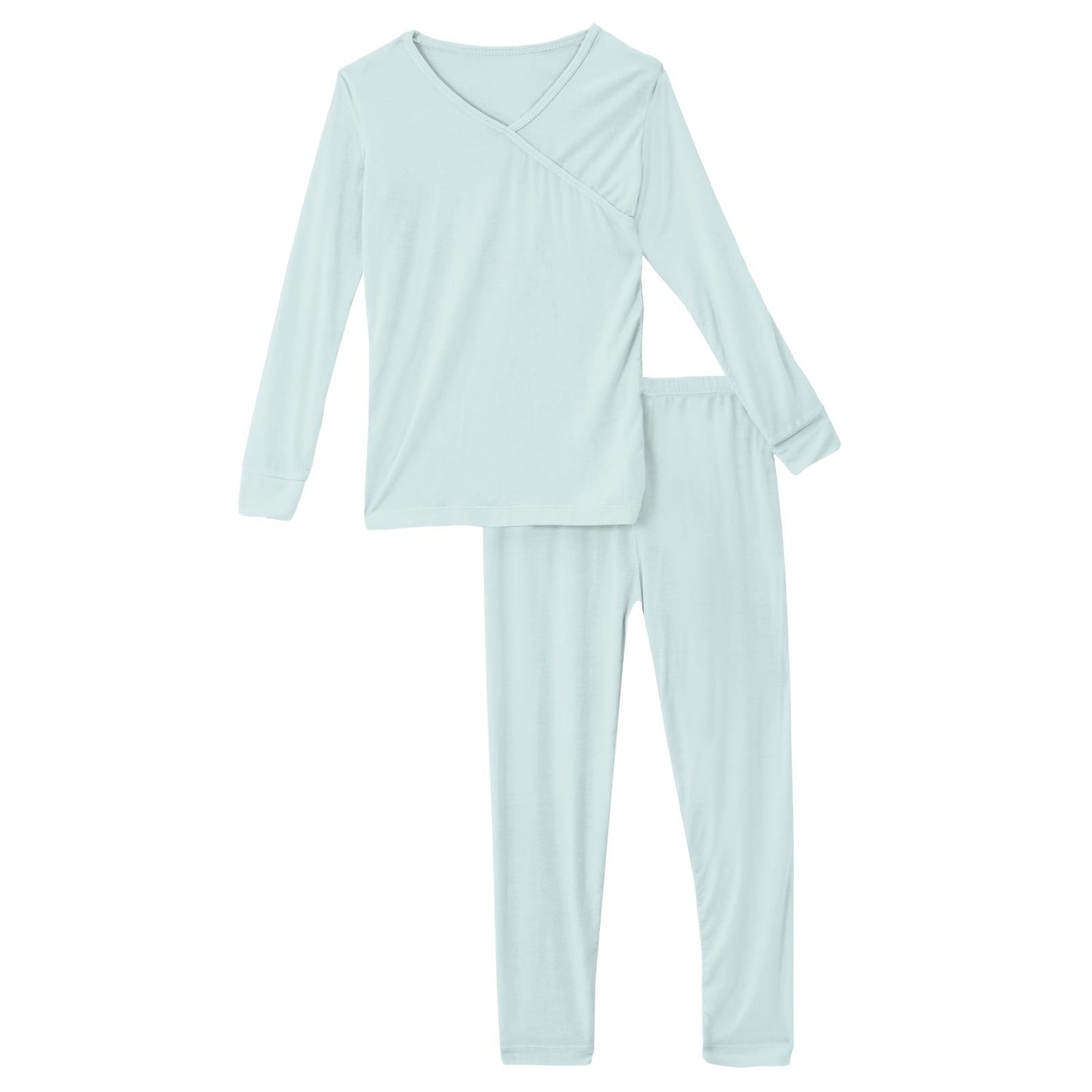 Long Sleeve Kimono Pajama Set in Fresh Air