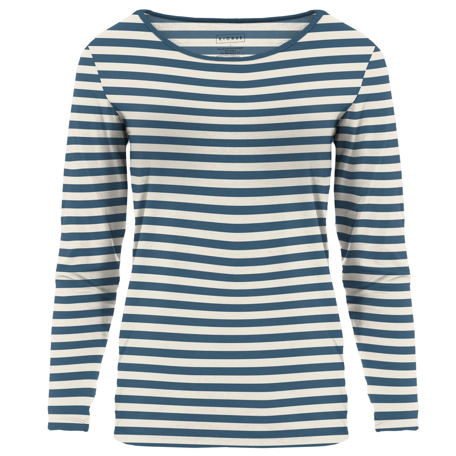 Women's Print Long Sleeve Loosey Goosey Tee in Nautical Stripe