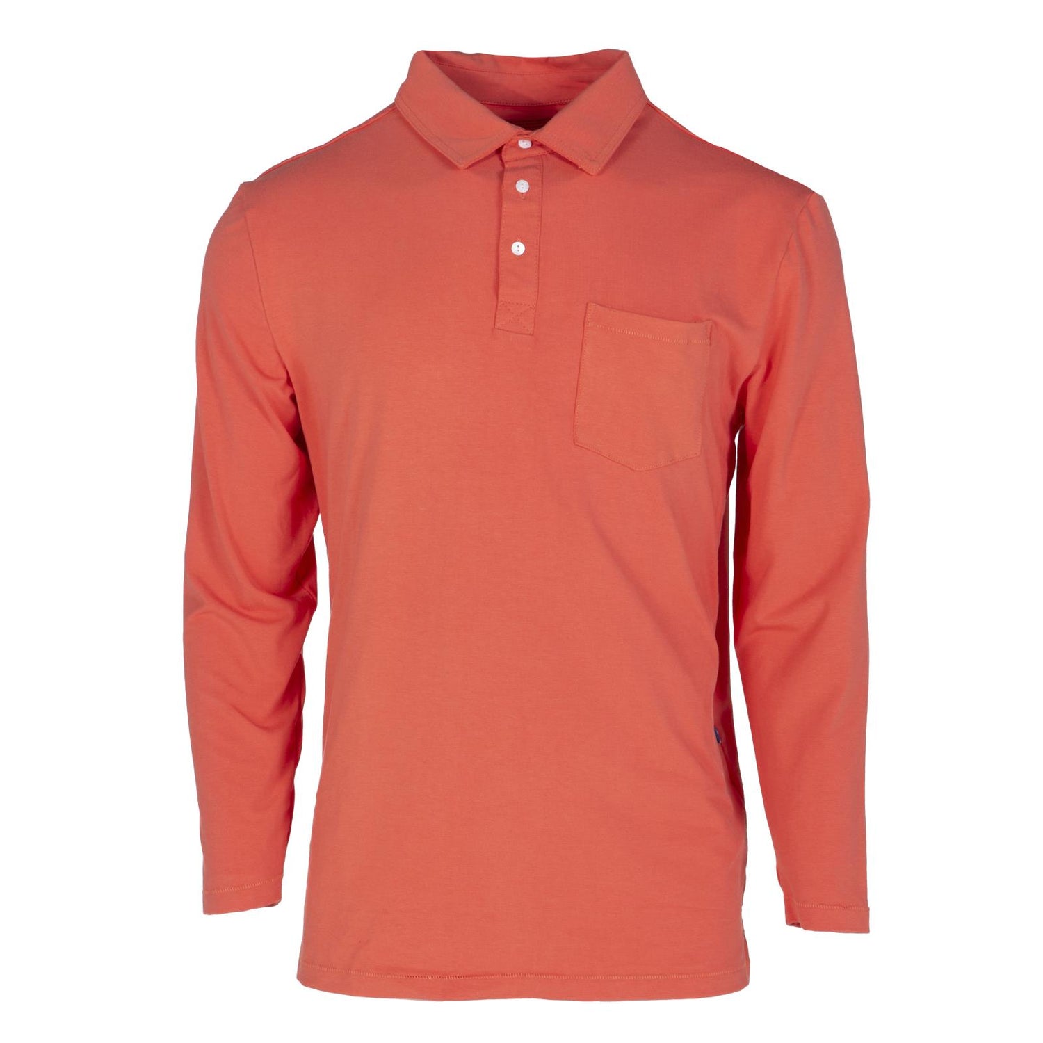 Men's Long Sleeve Luxe Jersey Polo in English Rose