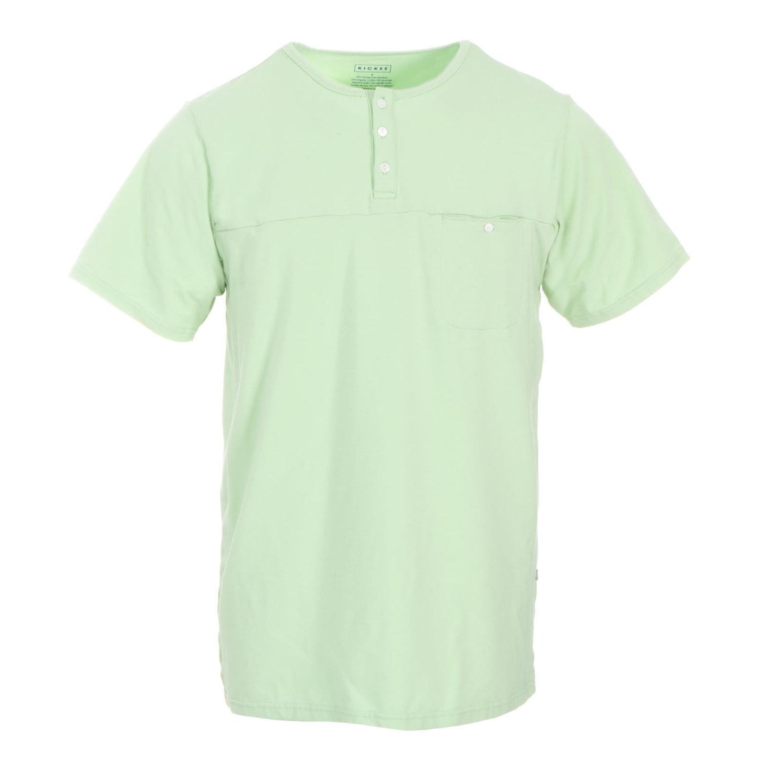 Men's Short Sleeve Luxe Jersey Henley in Pistachio