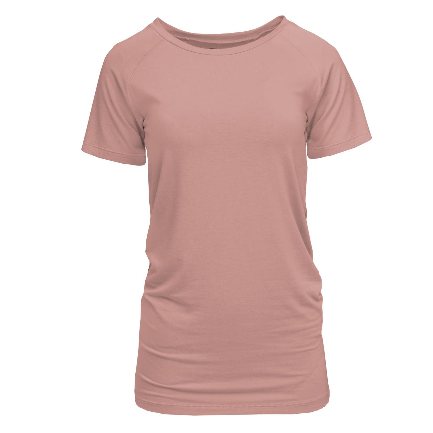 Women's Short Sleeve Raglan Maternity Tee in Blush