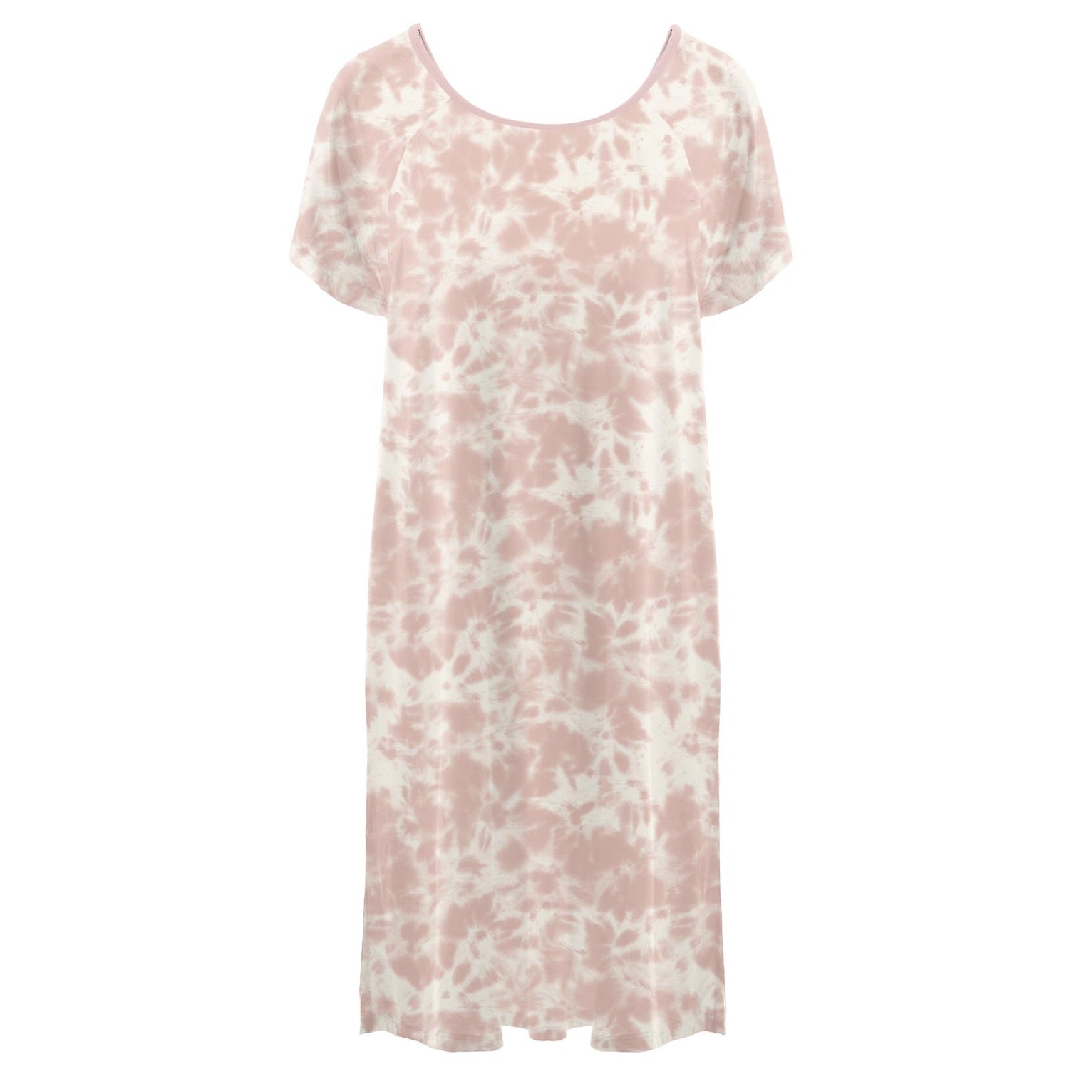 Women's Print Hospital Gown in Baby Rose Tie Dye