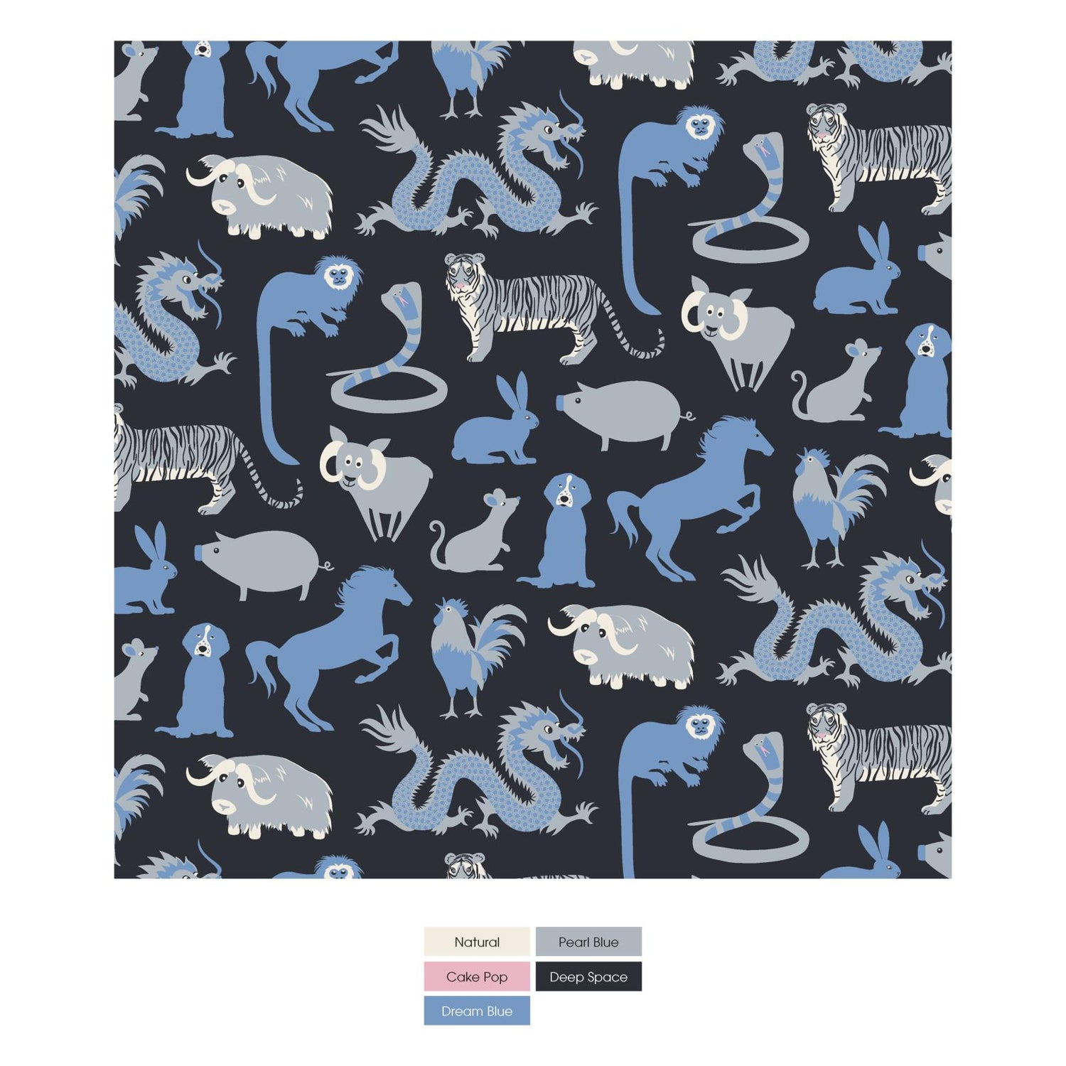 Print Convertible Sleeper with Zipper in Deep Space Chinese Zodiac