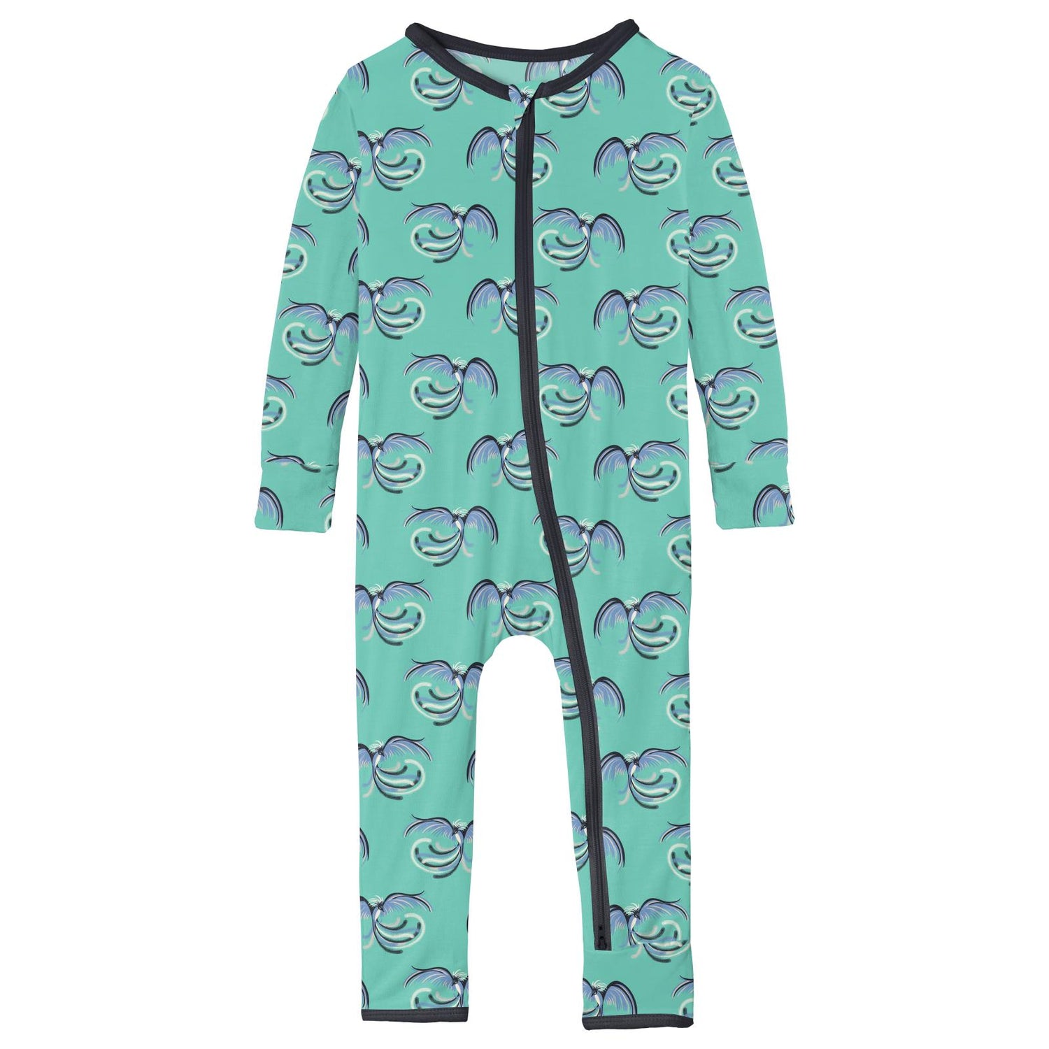 Print Coverall with 2 Way Zipper in Glass Phoenix