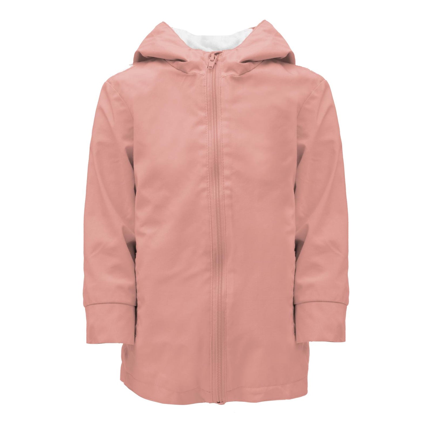 Terry-Lined Raincoat in Blush