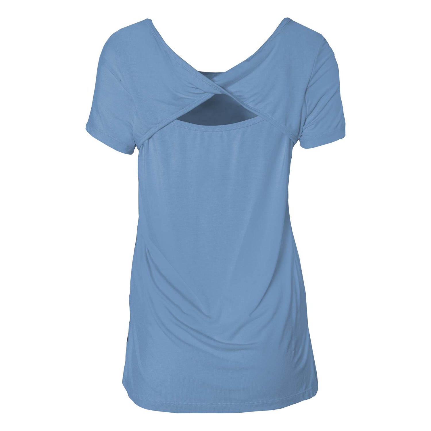 Women's Short Sleeve Twist-Back Tee in Dream Blue