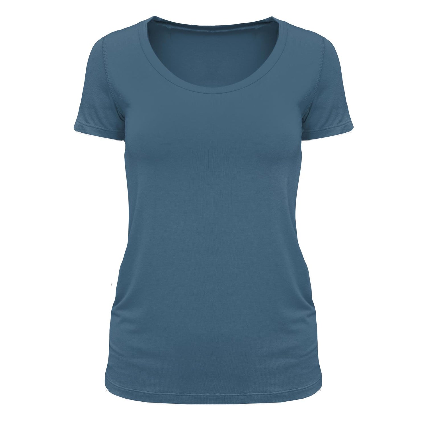 Women's Solid Short Sleeve Scoop Neck Tee in Deep Sea