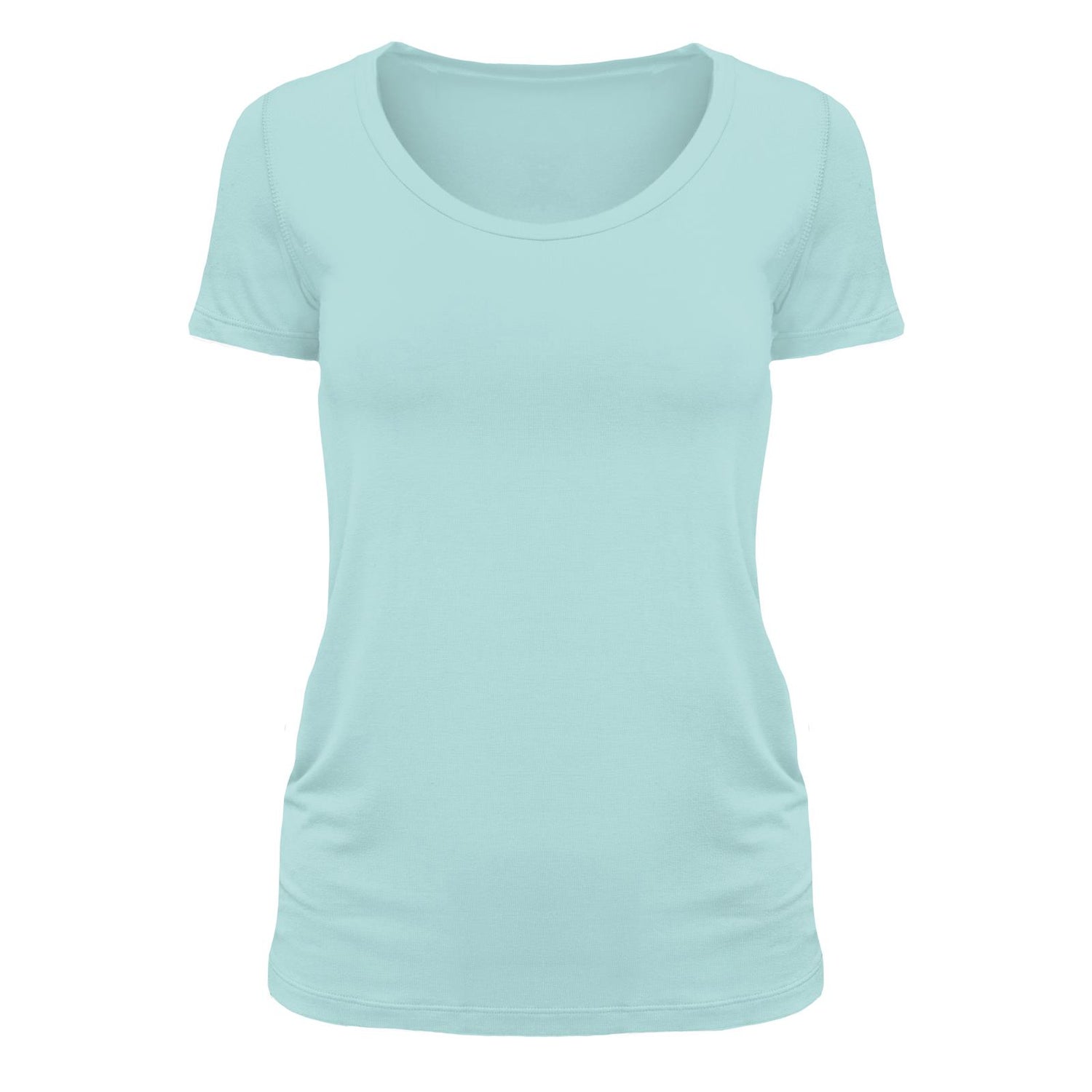 Women's Solid Short Sleeve Scoop Neck Tee in Summer Sky