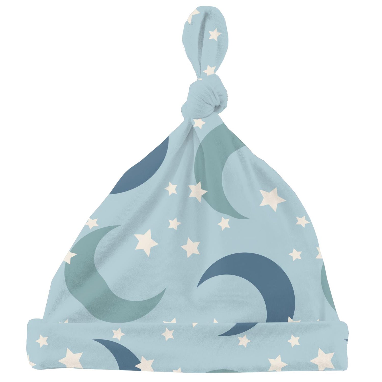 Print Knot Hat in Spring Sky Moon and Stars