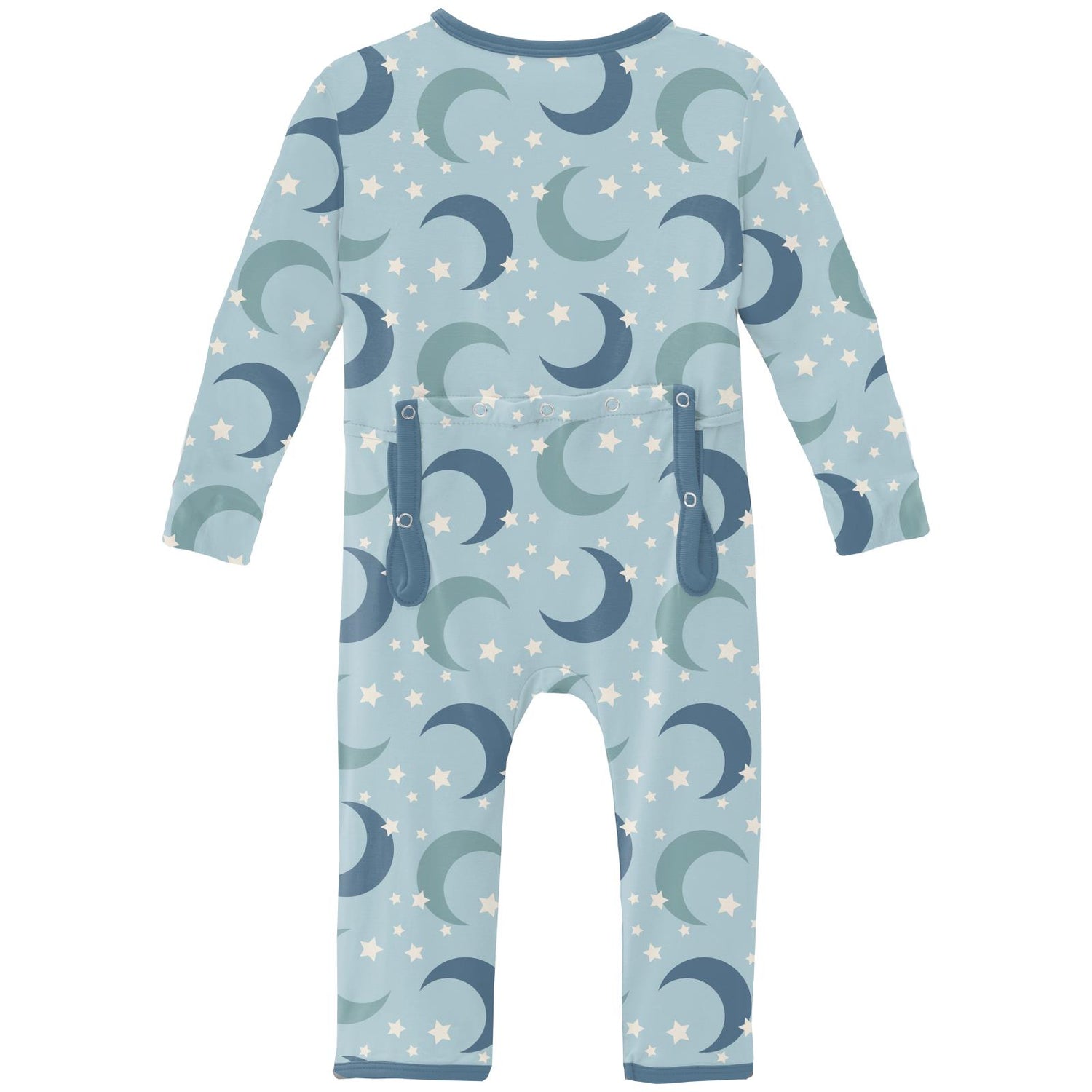 Print Coverall with 2 Way Zipper in Spring Sky Moon and Stars