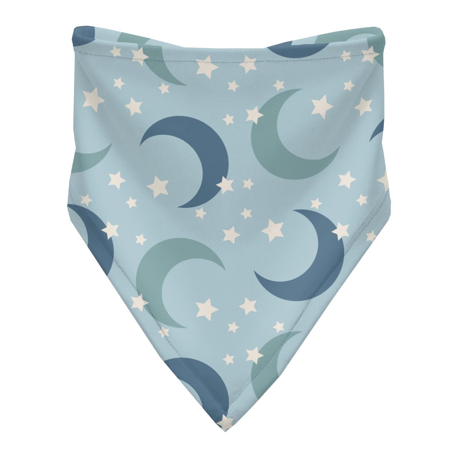 Print Bandana Bib in Spring Sky Moon and Stars