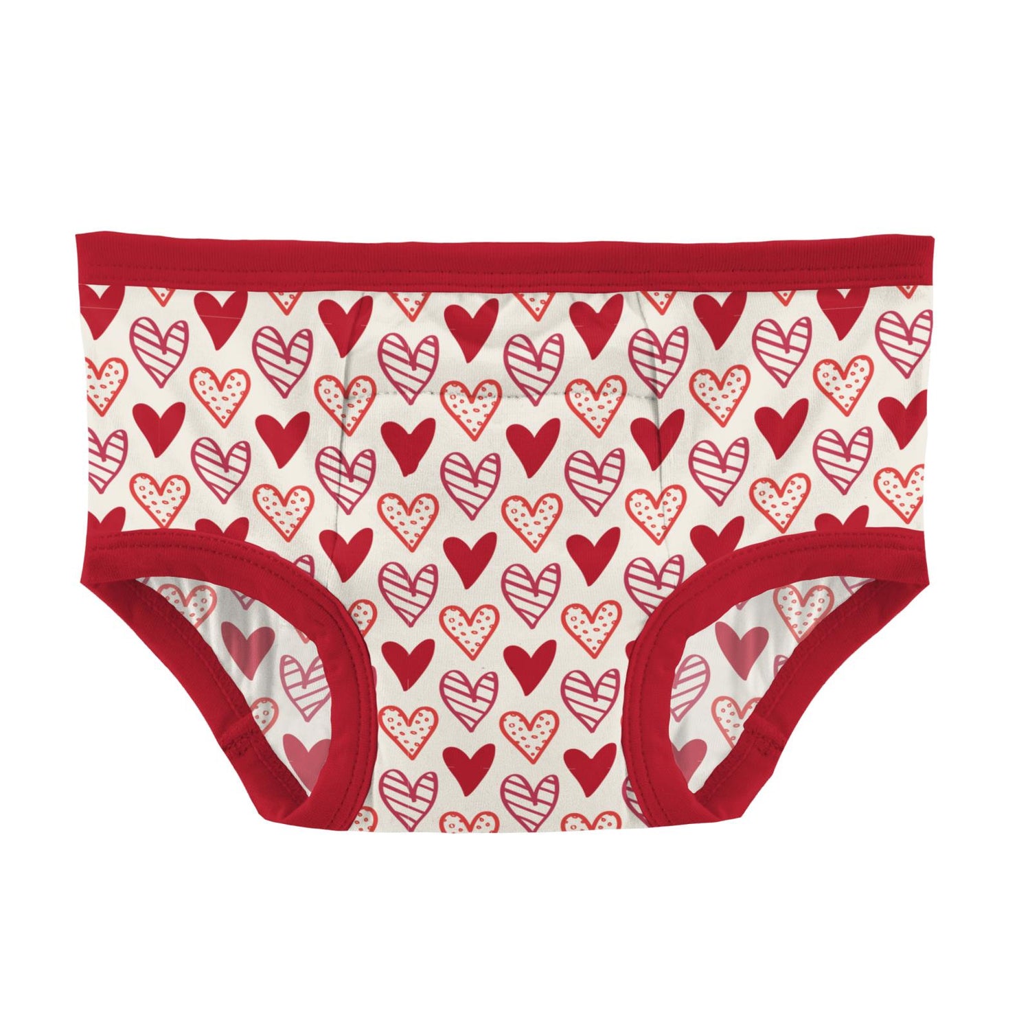 Print Training Pants in Natural Heart Doodles